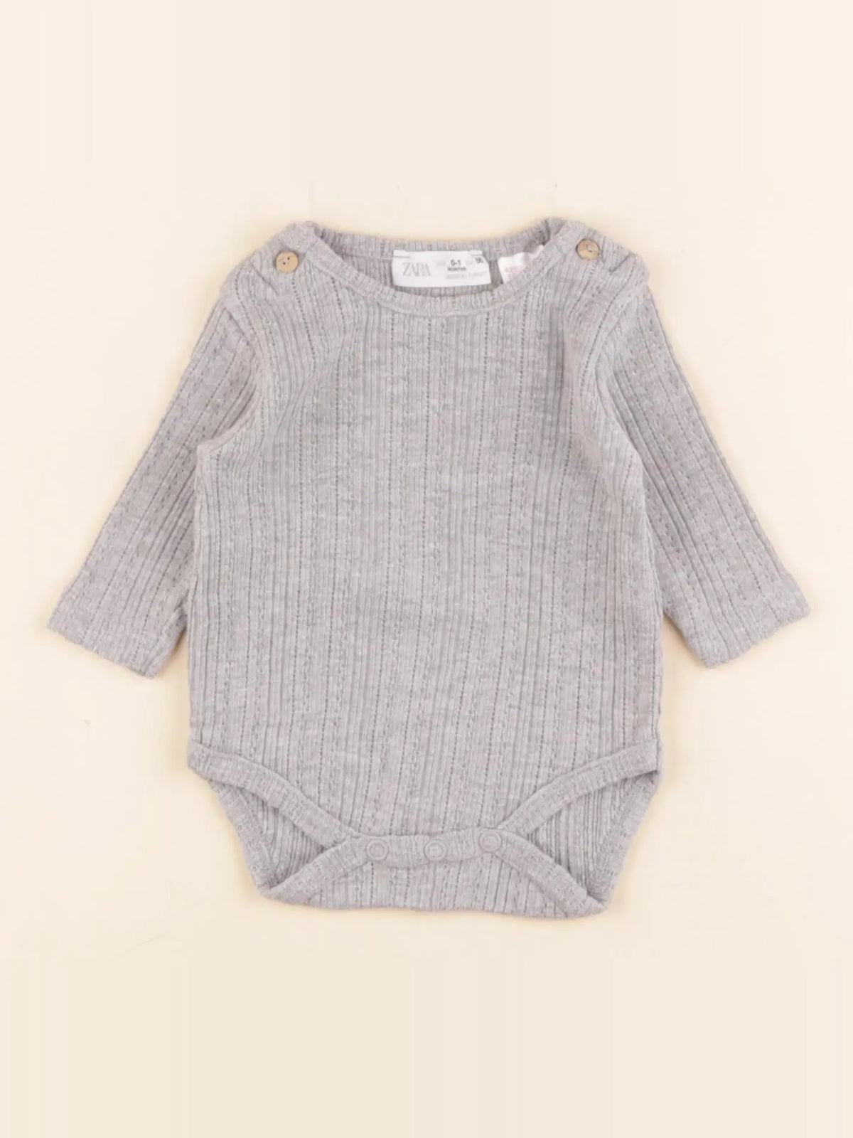 Zara - body gris - 0/1 mois