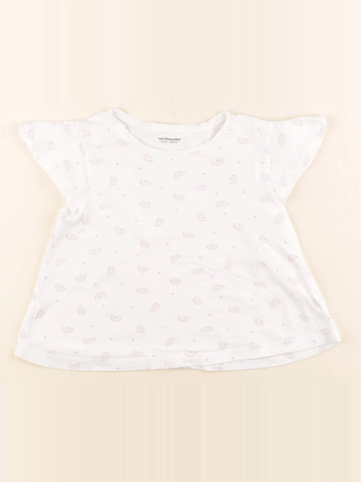 Vertbaudet - tee-shirt blanc - 5 ans