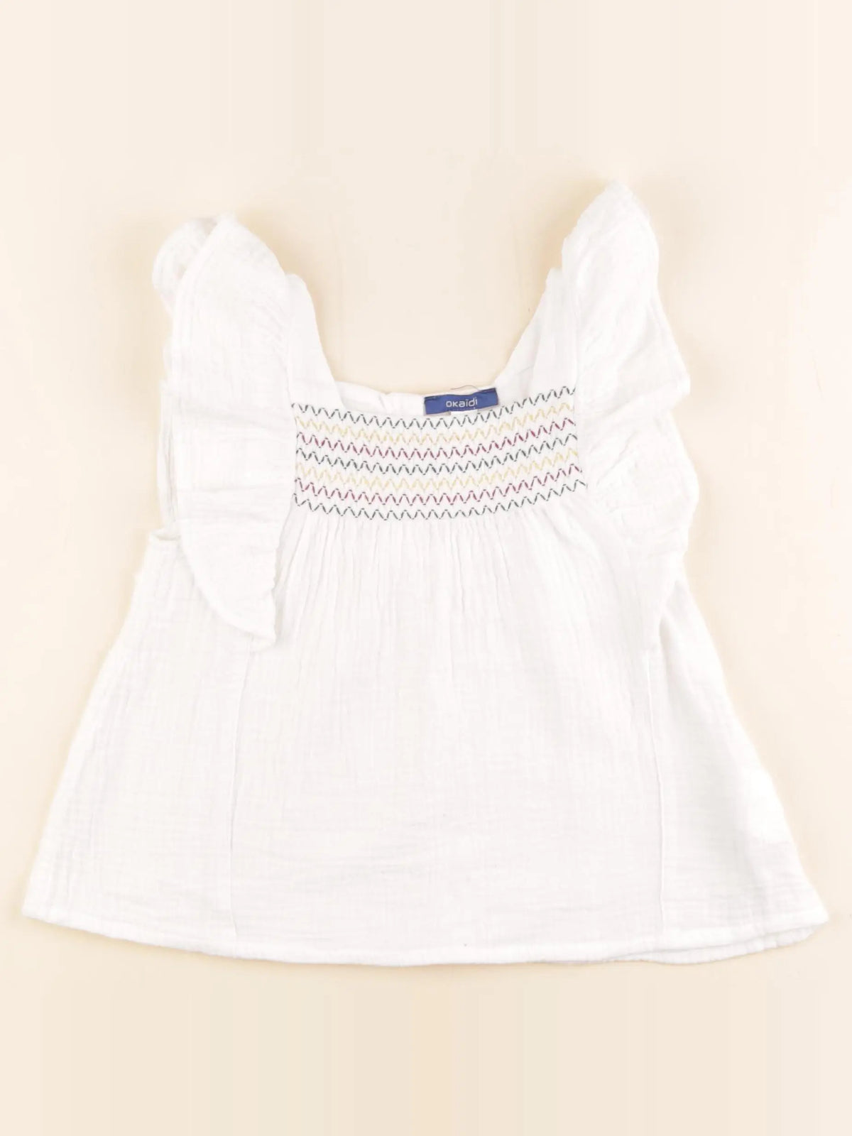 Okaidi - blouse blanc, or - 5 ans