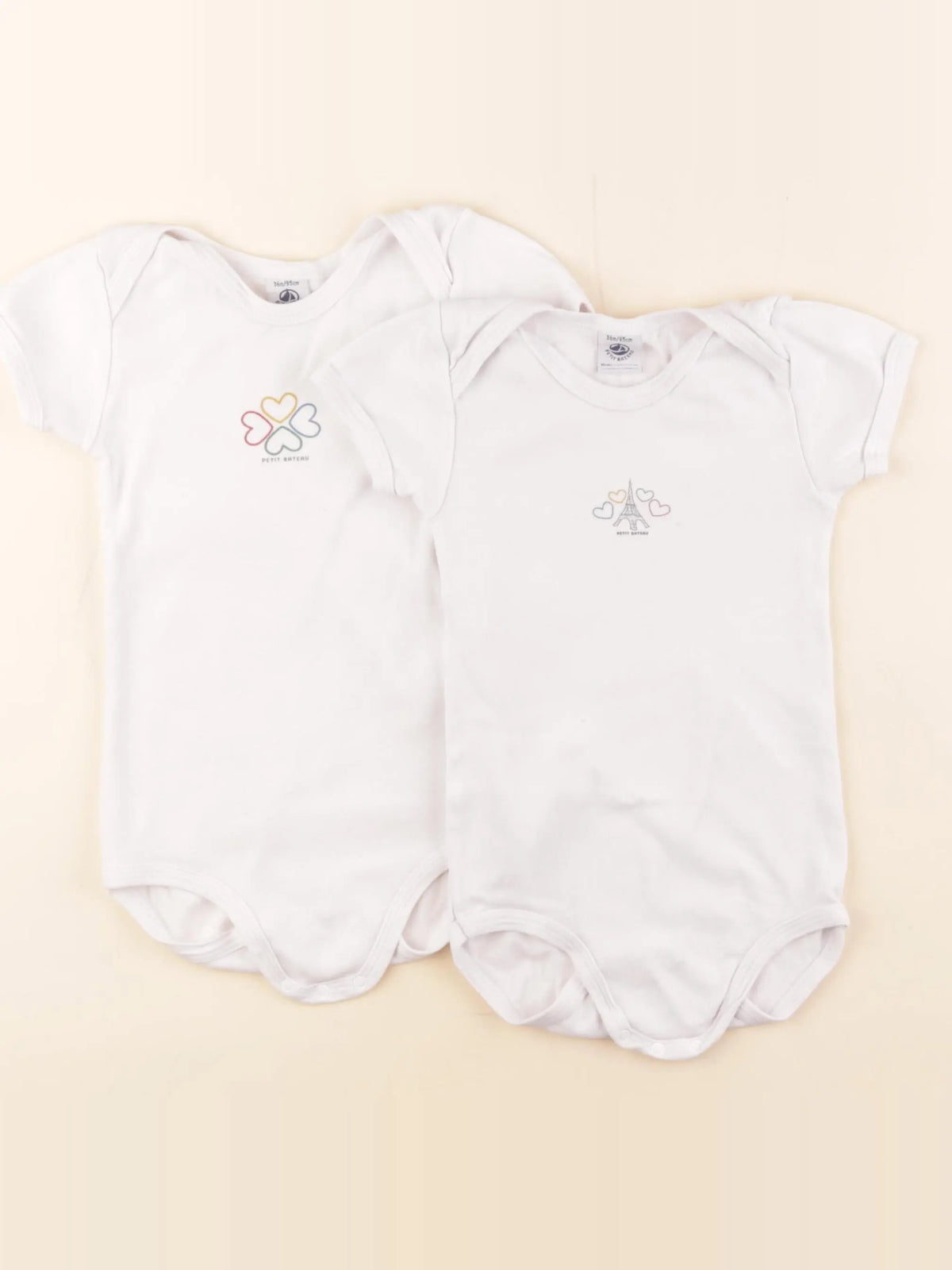 Petit Bateau - lot de 2 bodies en coton blanc - 3 ans