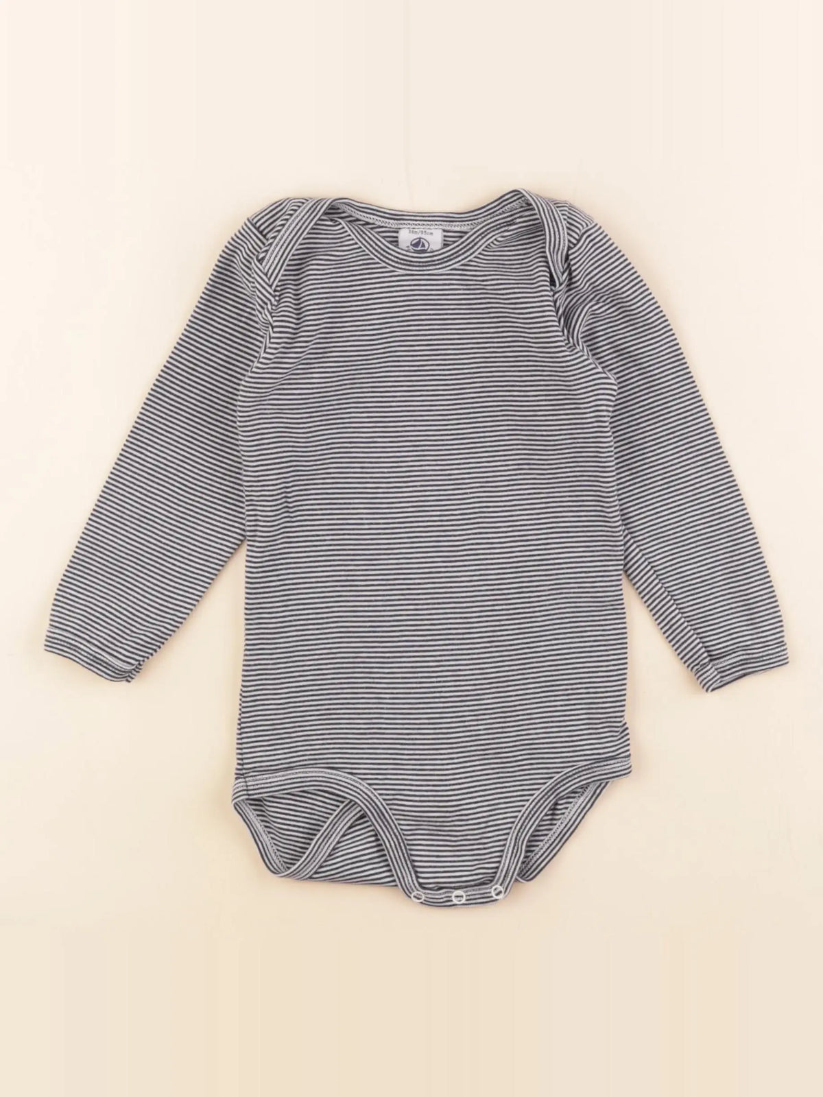Petit Bateau - body bleu, blanc - 3 ans