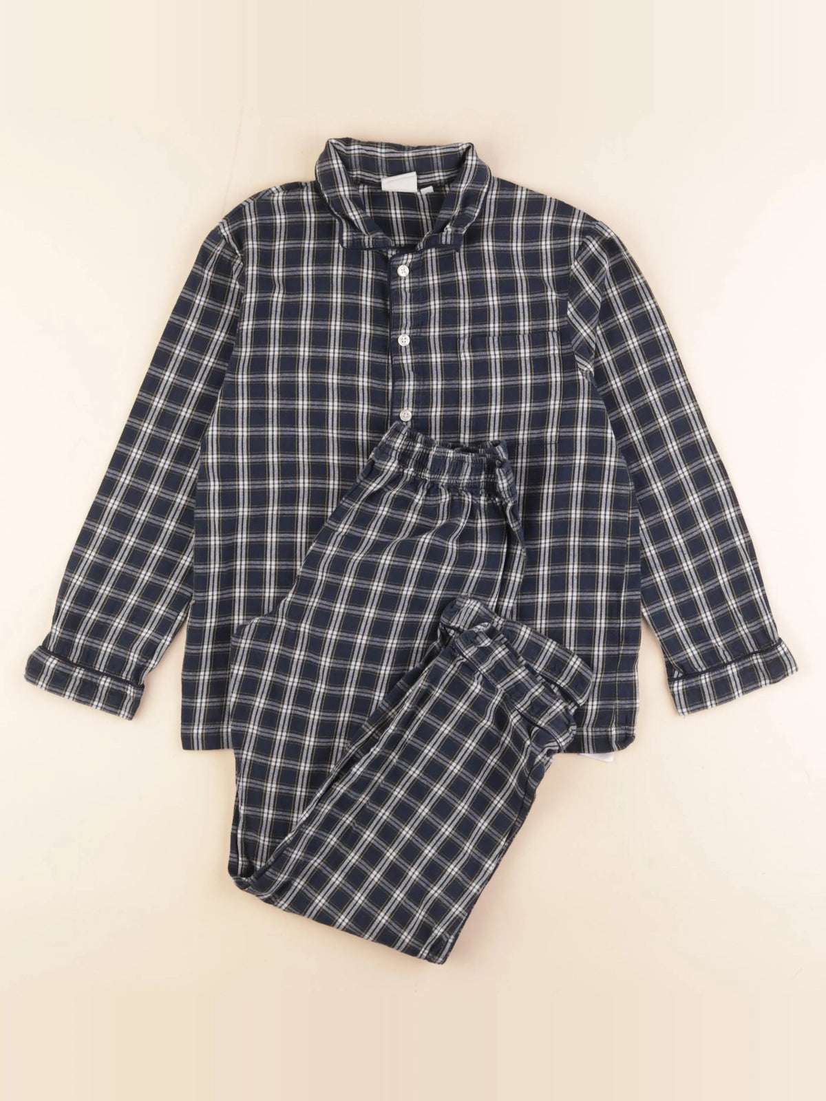 Cyrillus - pyjama coton blanc, bleu - 10 ans