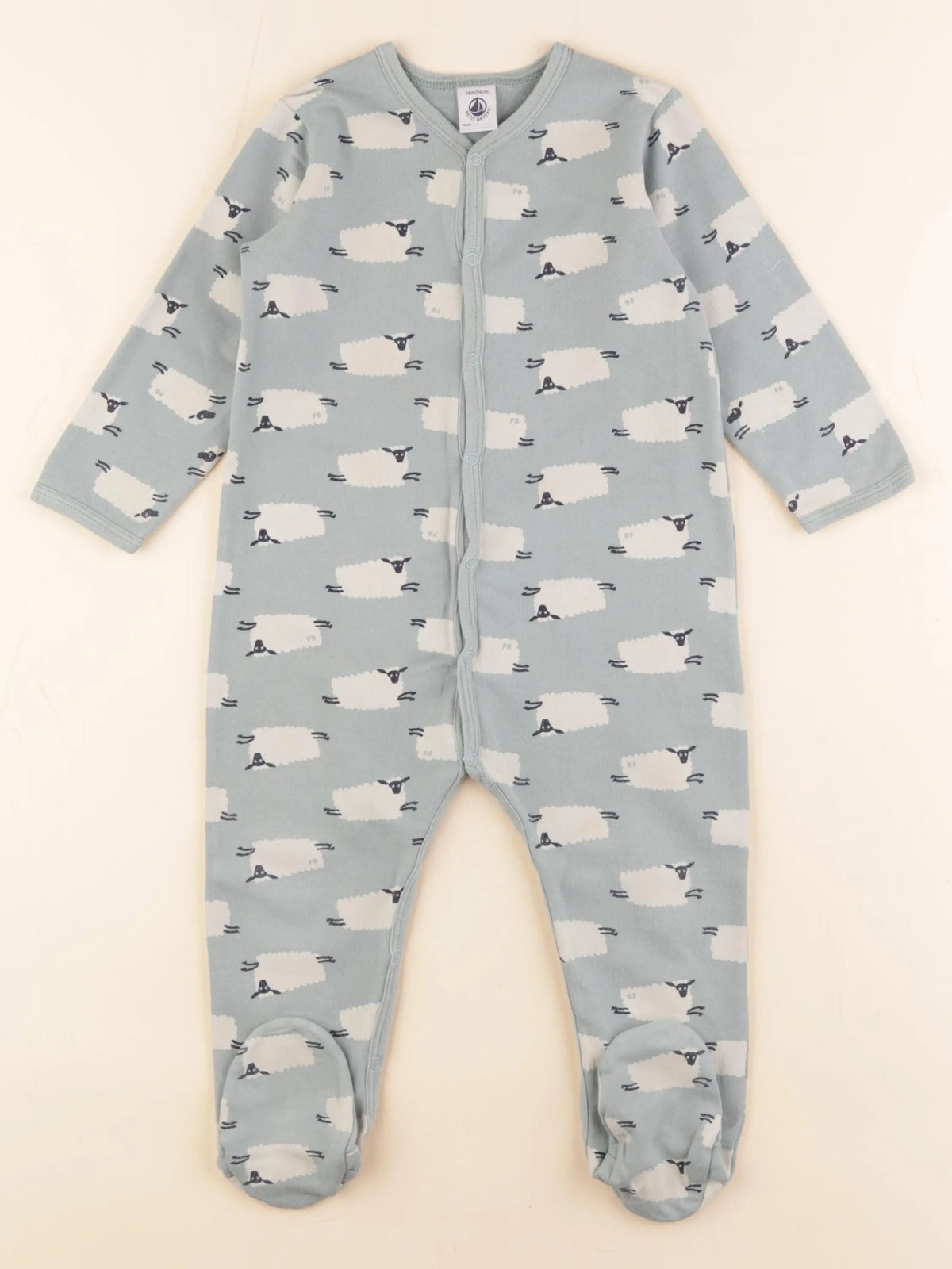 Petit Bateau - pyjama coton bleu - 2 ans