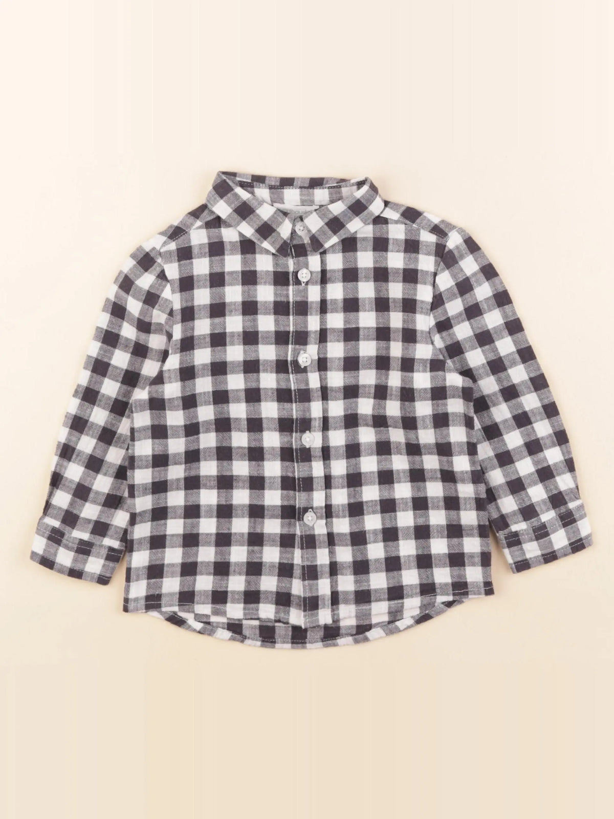 Vertbaudet - chemise coton blanc, noir - 2 ans