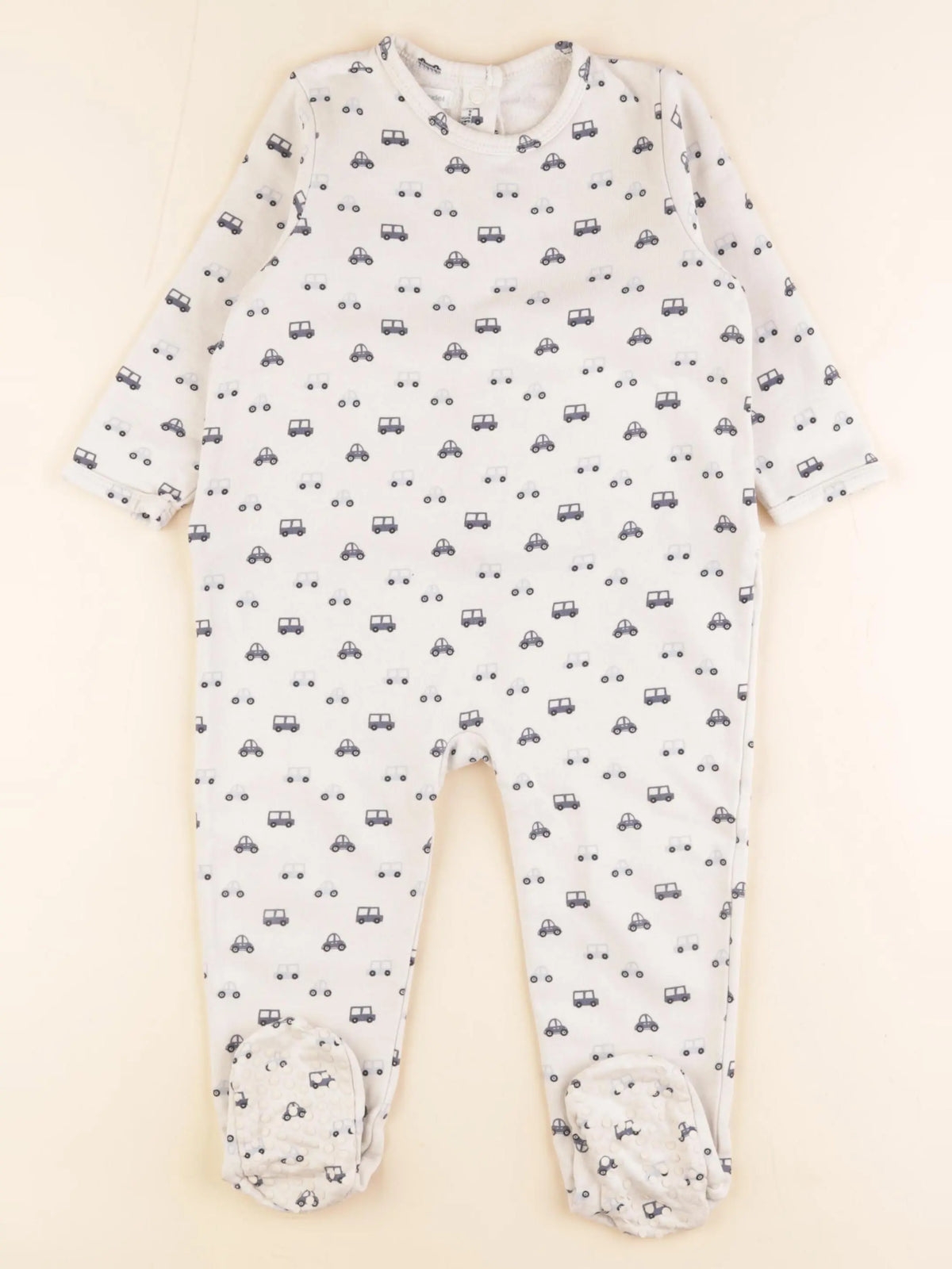 Vertbaudet - pyjama coton beige, bleu - 2 ans