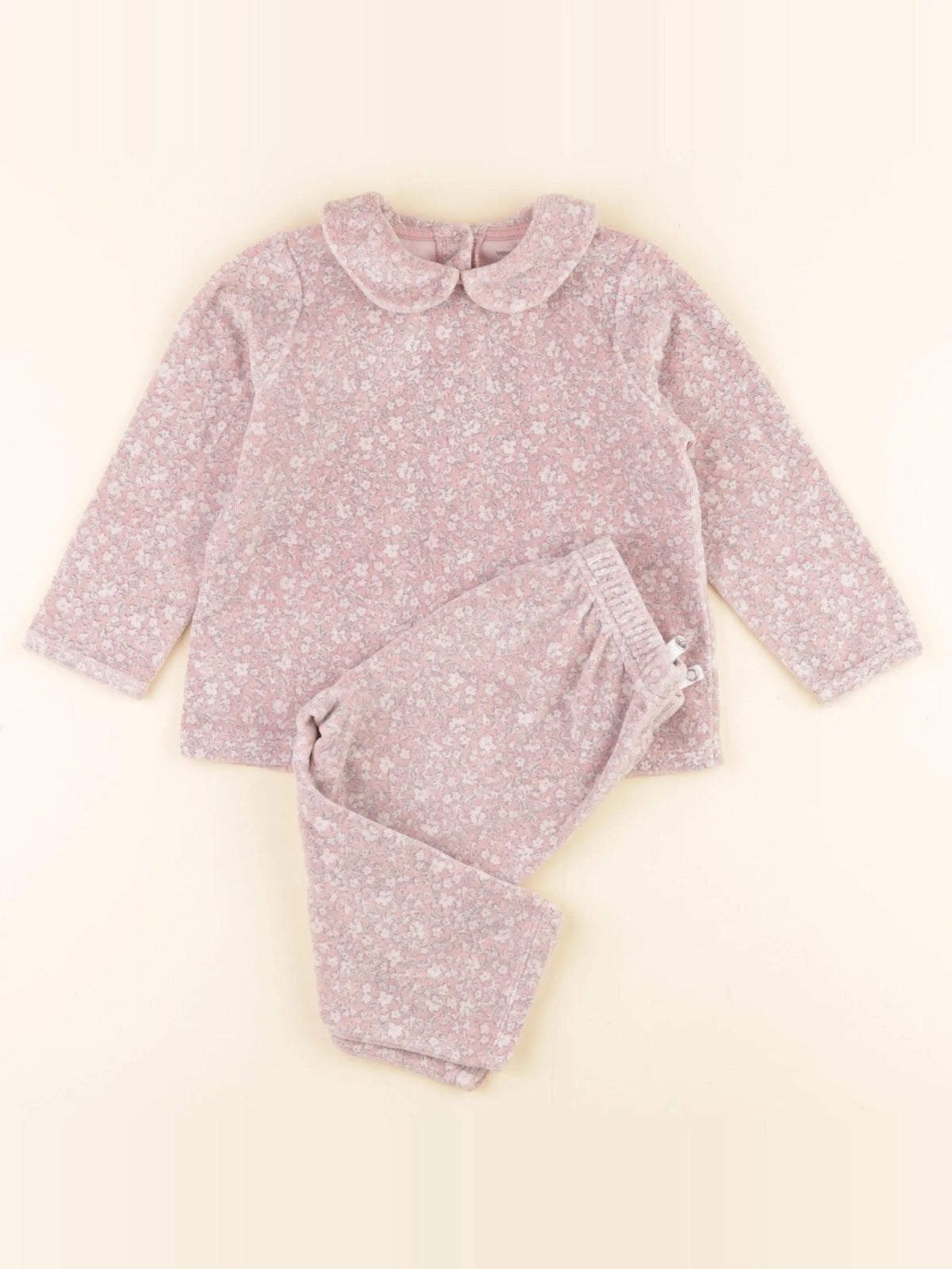 Vertbaudet - pyjama velours rose - 3 ans