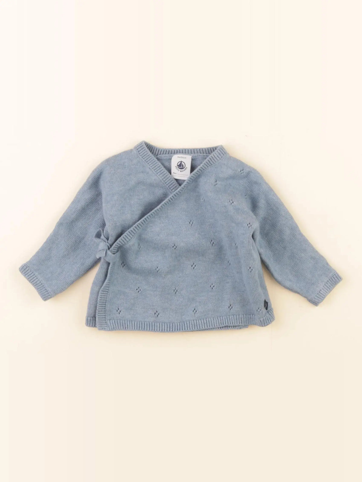 Petit Bateau - gilet bleu - 1 mois