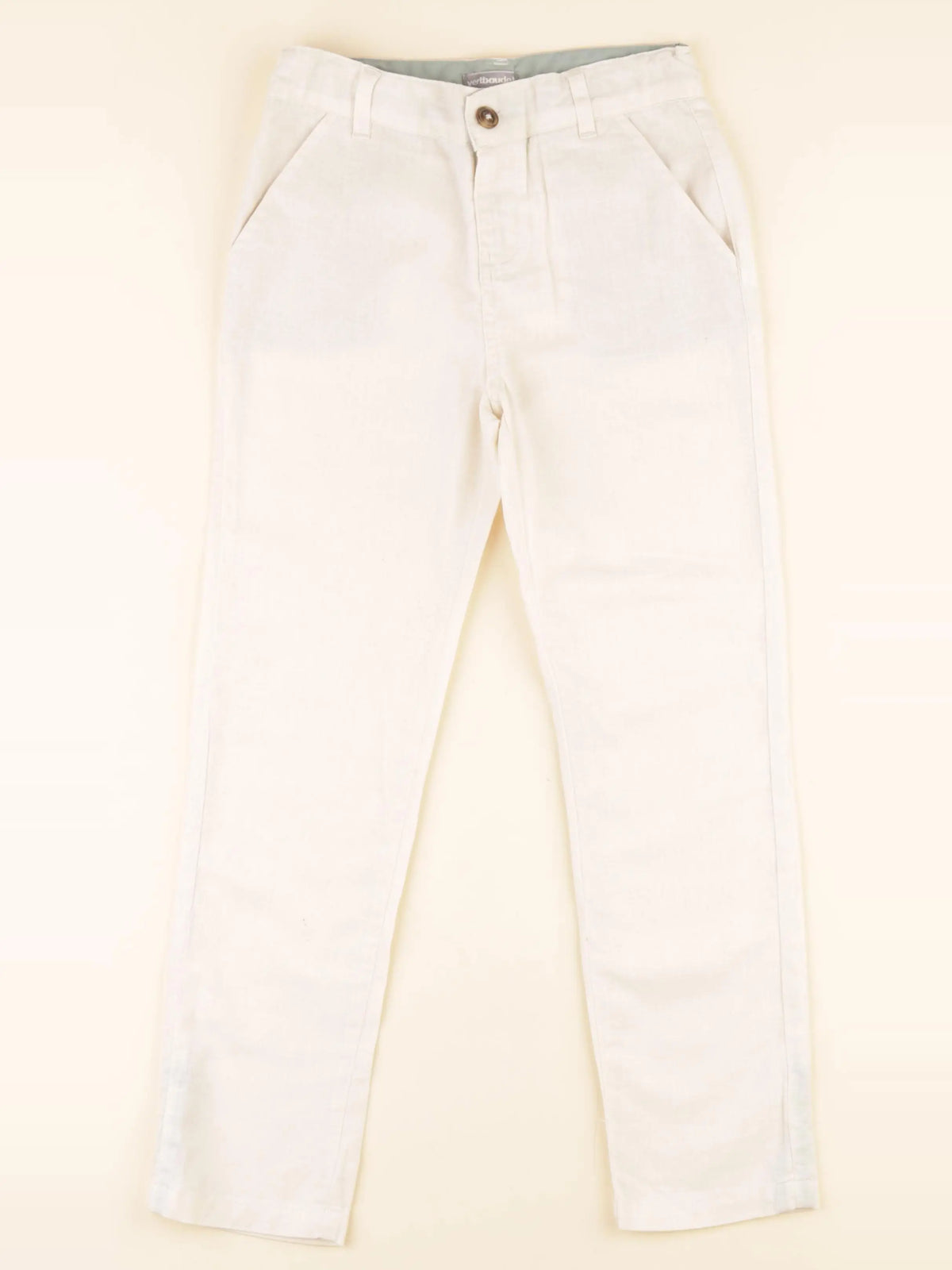 Vertbaudet - pantalon beige - 8 ans