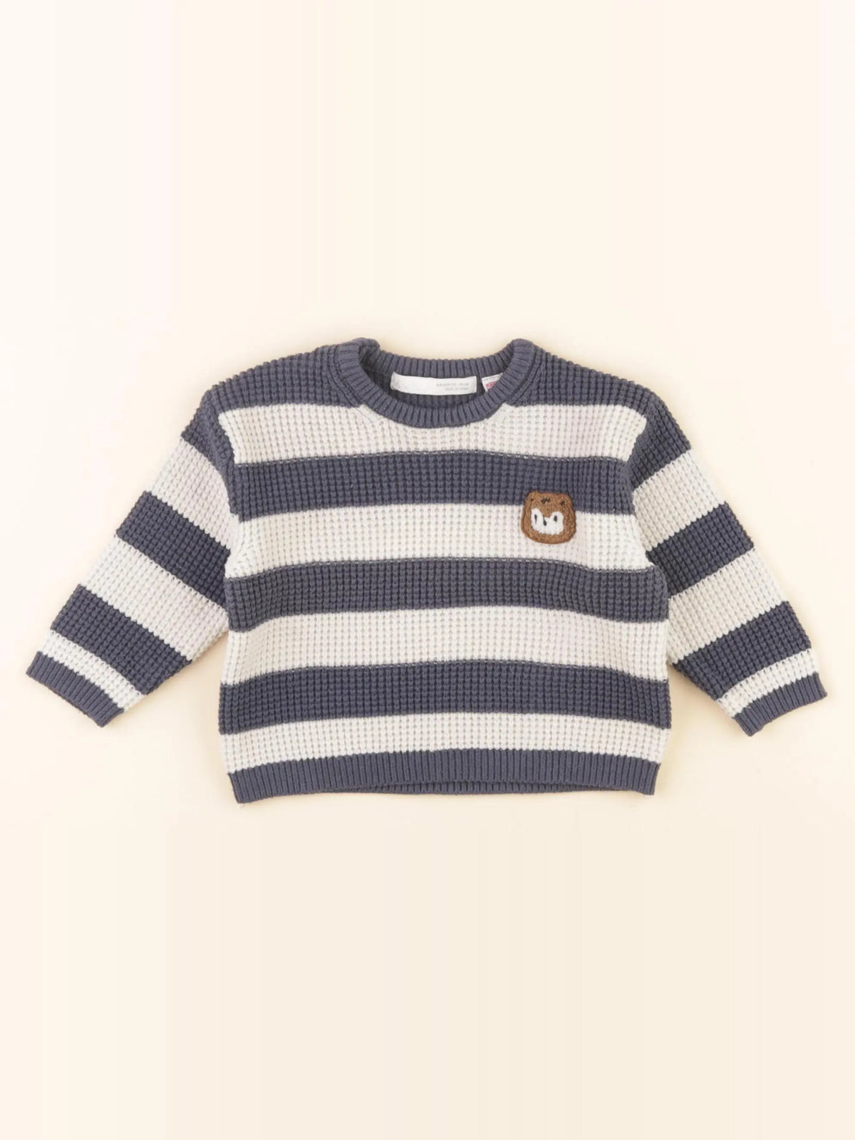 Zara - pull blanc, bleu - 6/9 mois