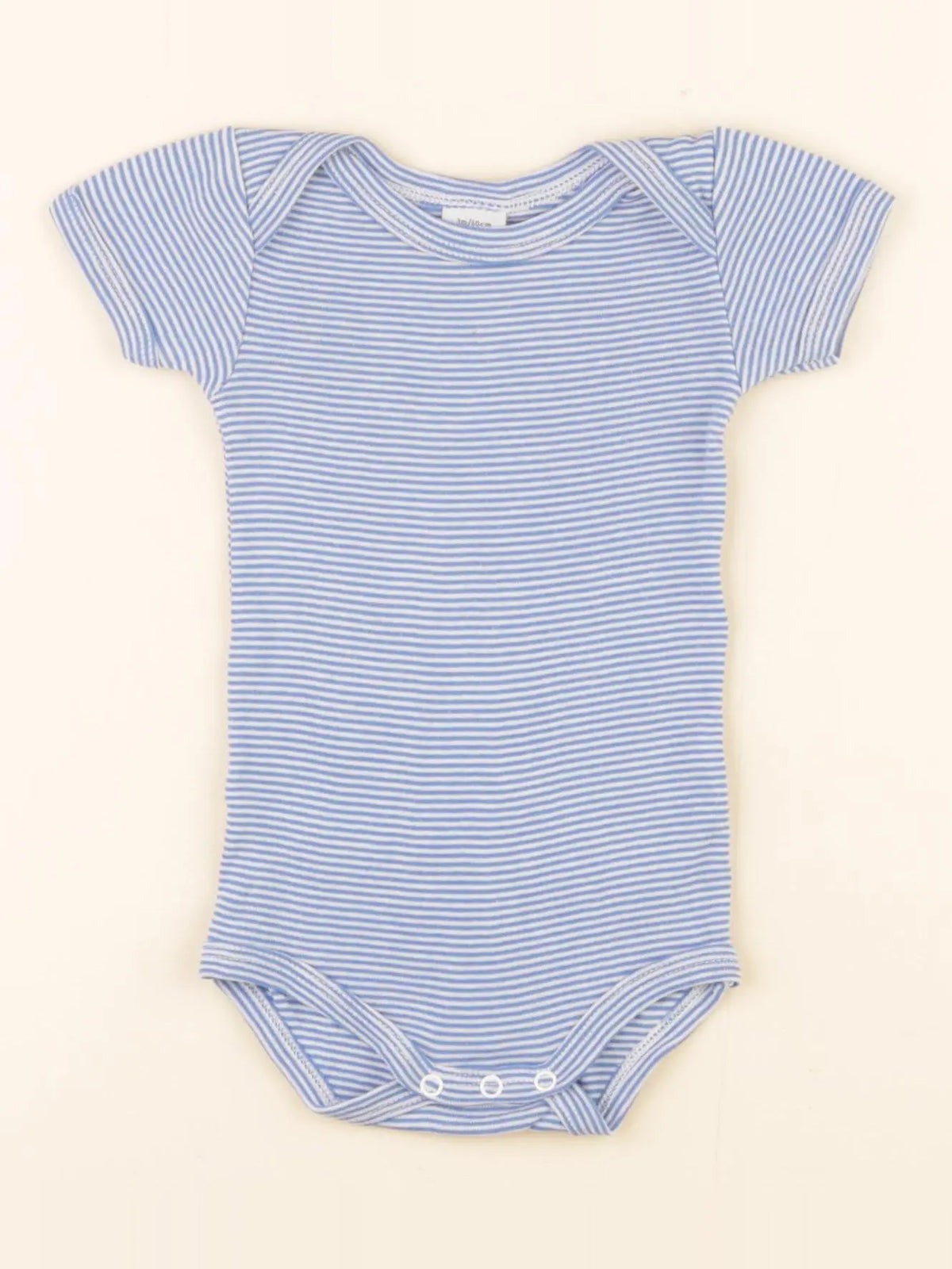Petit Bateau - body blanc, bleu - 3 mois