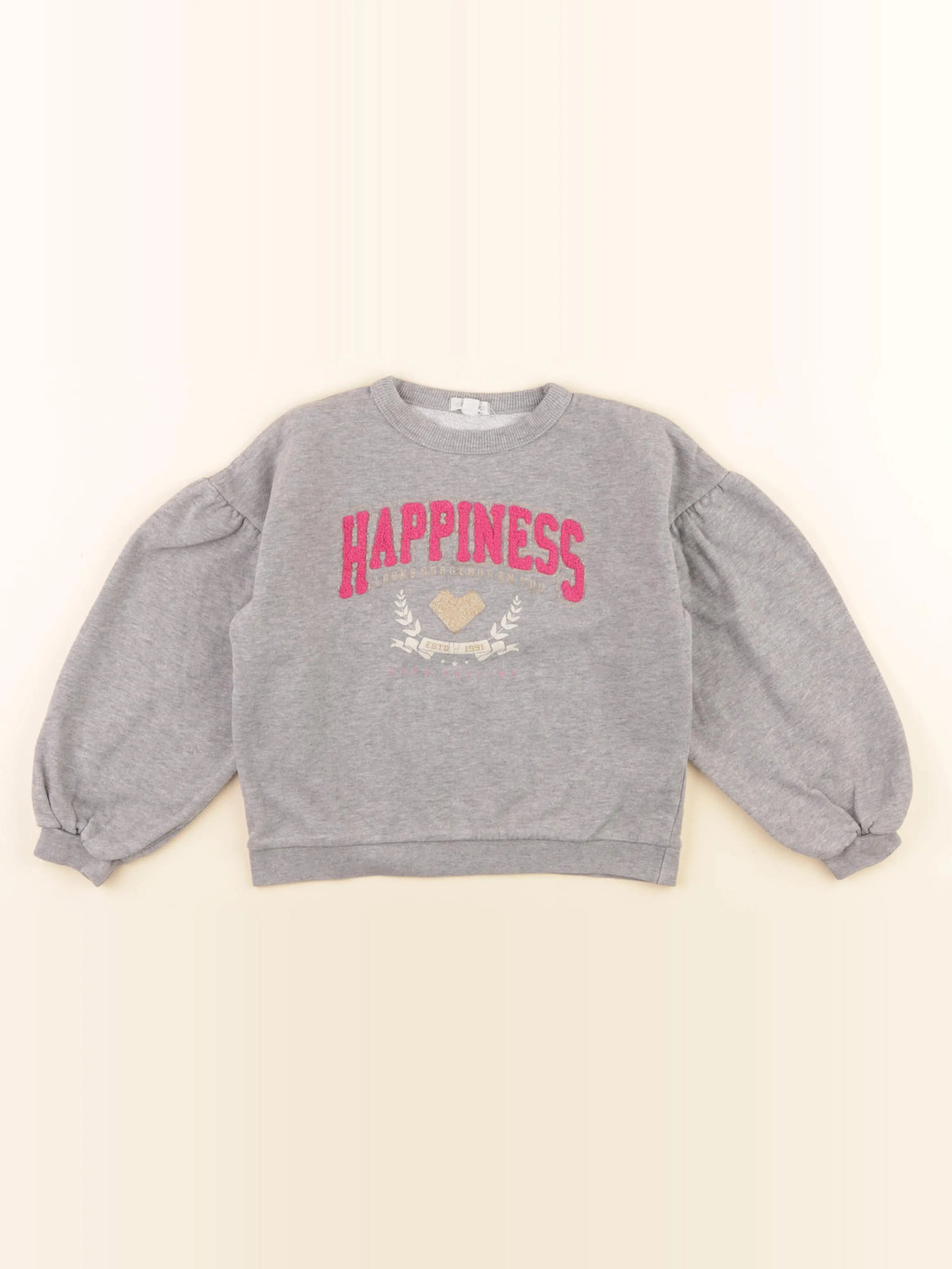 Vertbaudet - sweat gris - 8 ans