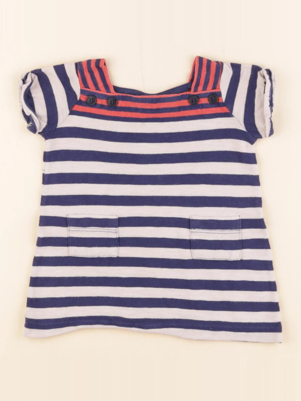 Petit Bateau - tee-shirt bleu - 6 mois