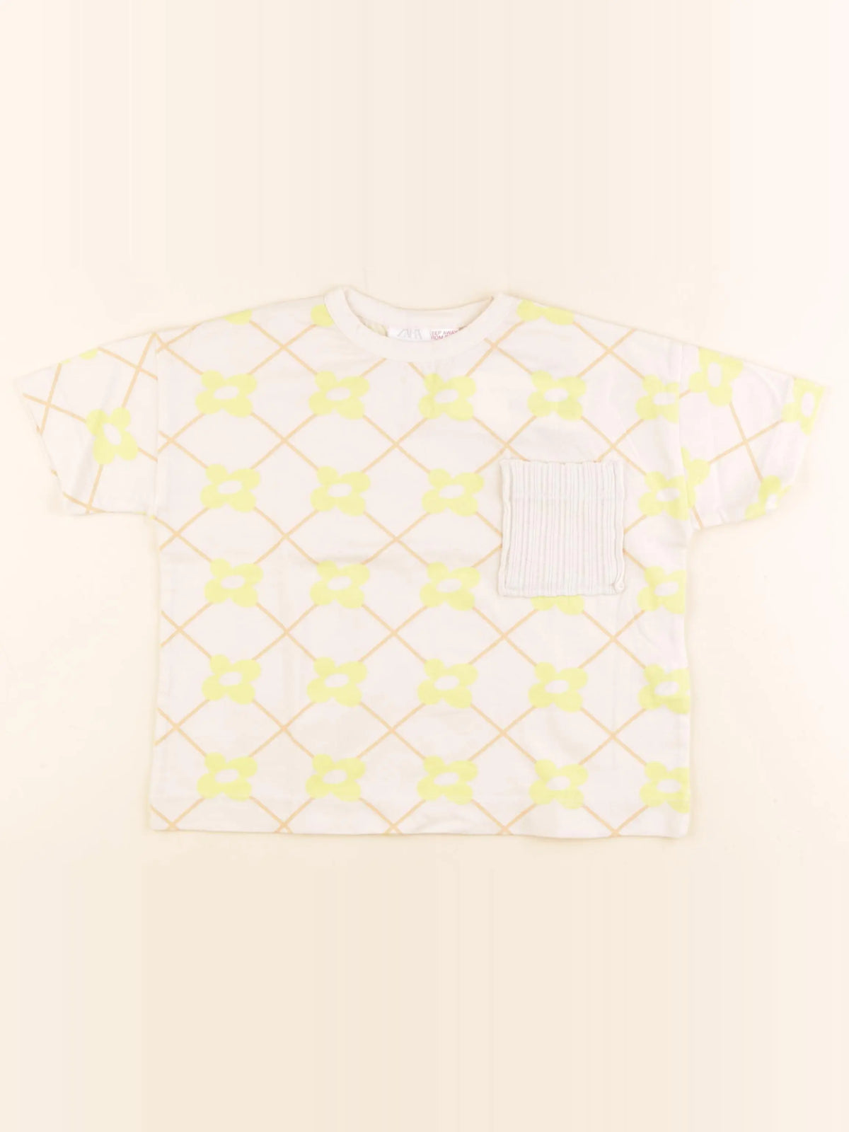Zara - tee-shirt beige, jaune - 18/24 mois