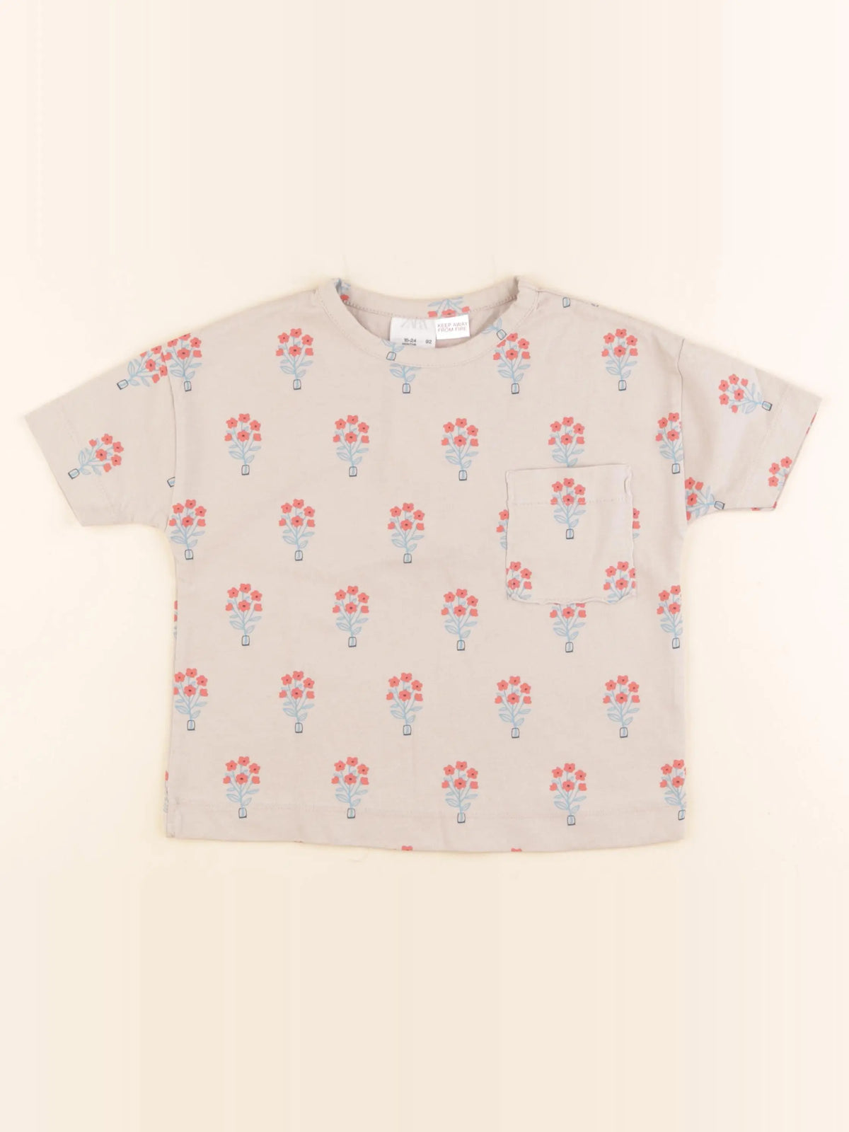 Zara - tee-shirt beige - 18/24 mois