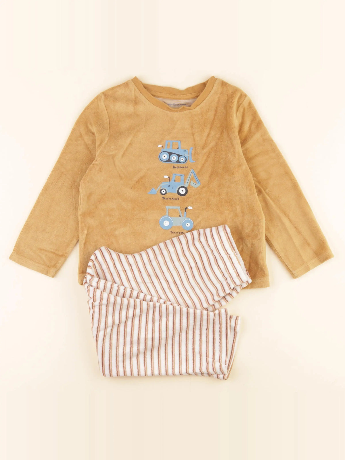 Vertbaudet - pyjama velours jaune - 4 ans