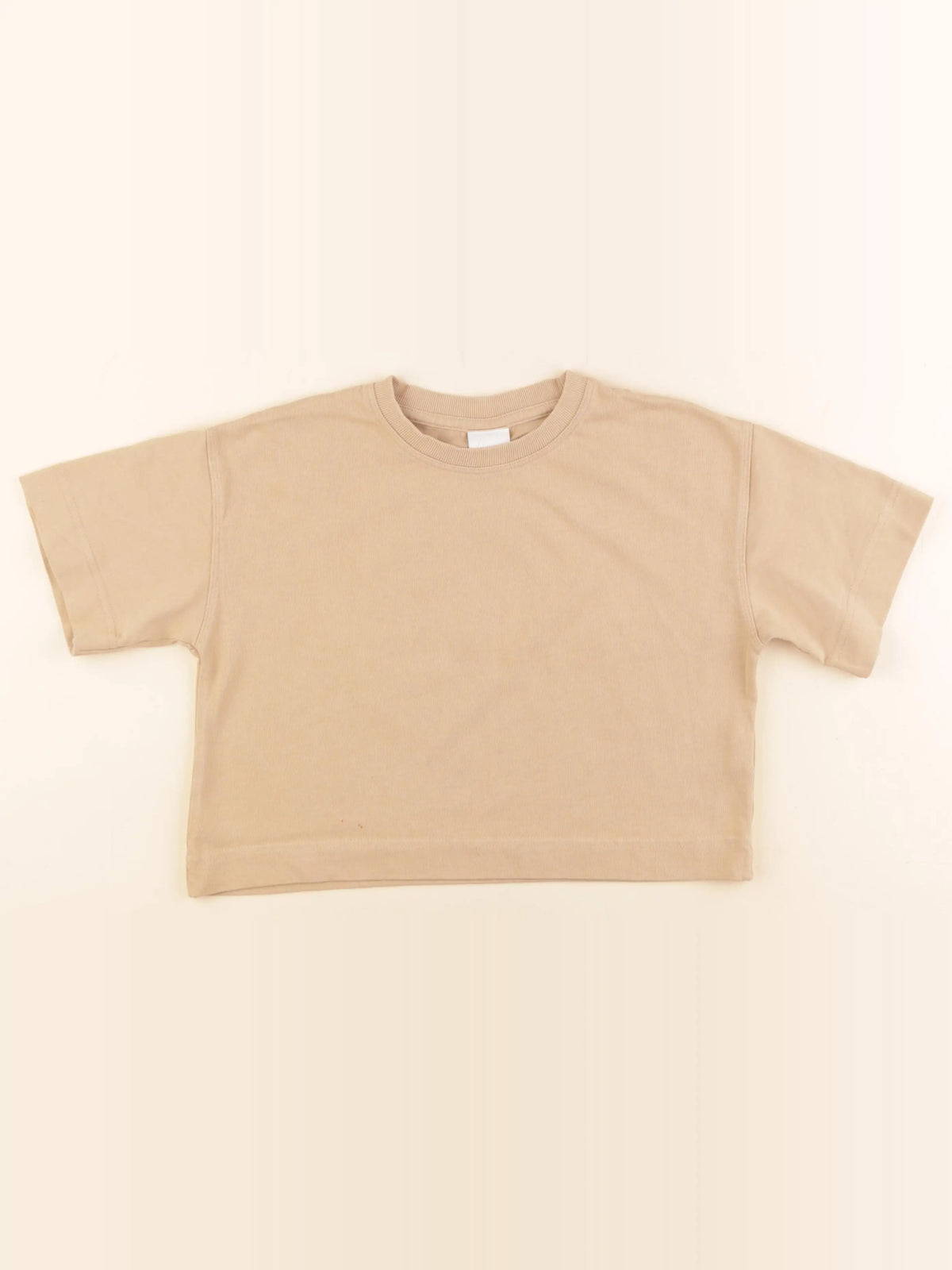 Zara - tee-shirt court marron - 8/9 ans