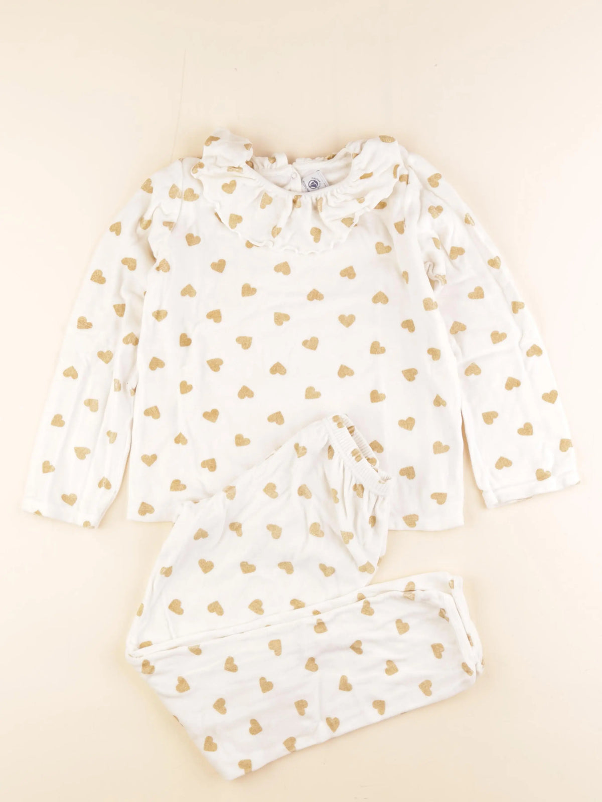 Petit Bateau - pyjama velours or, beige - 10 ans