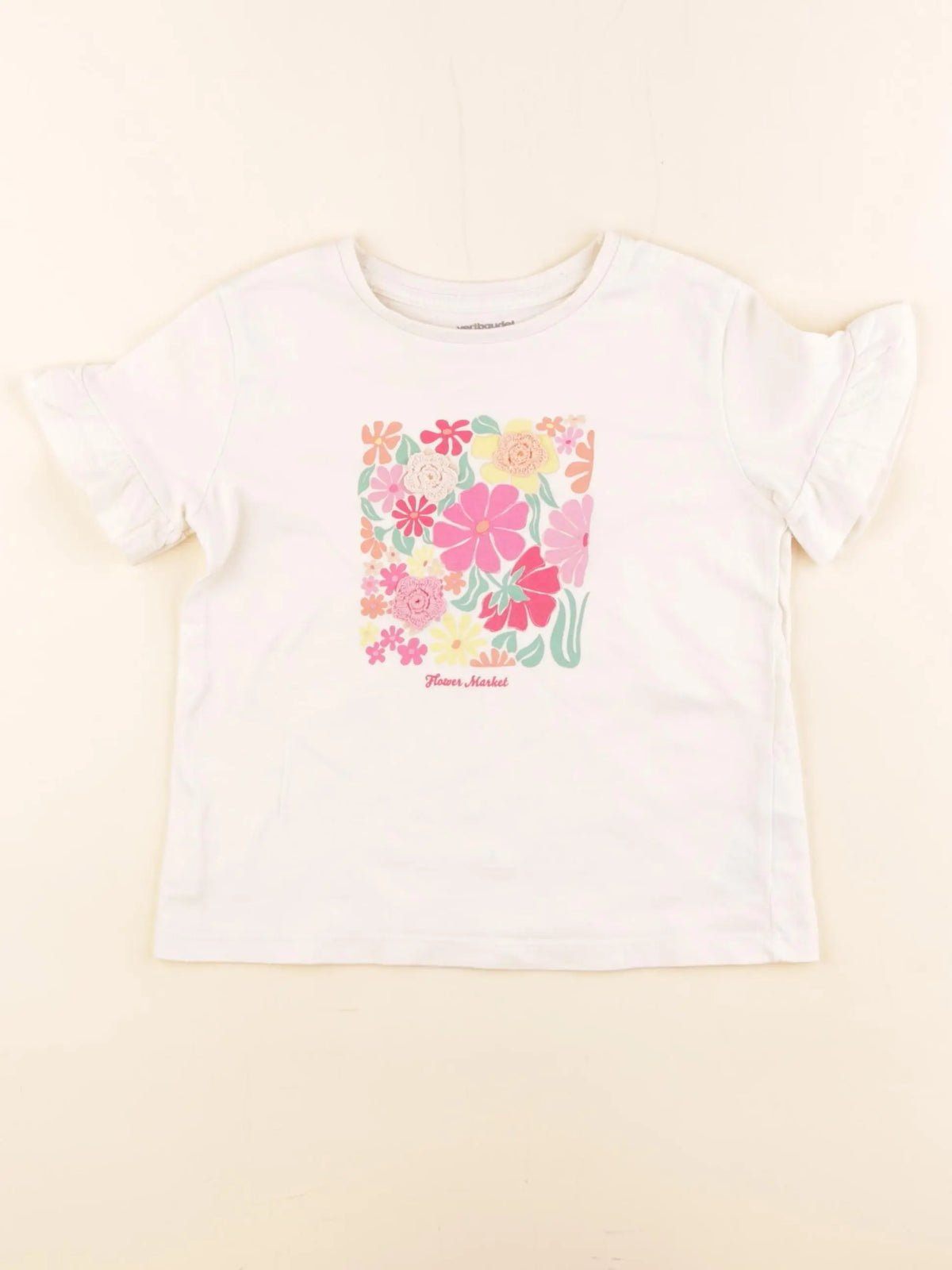 Vertbaudet - tee-shirt beige - 4 ans
