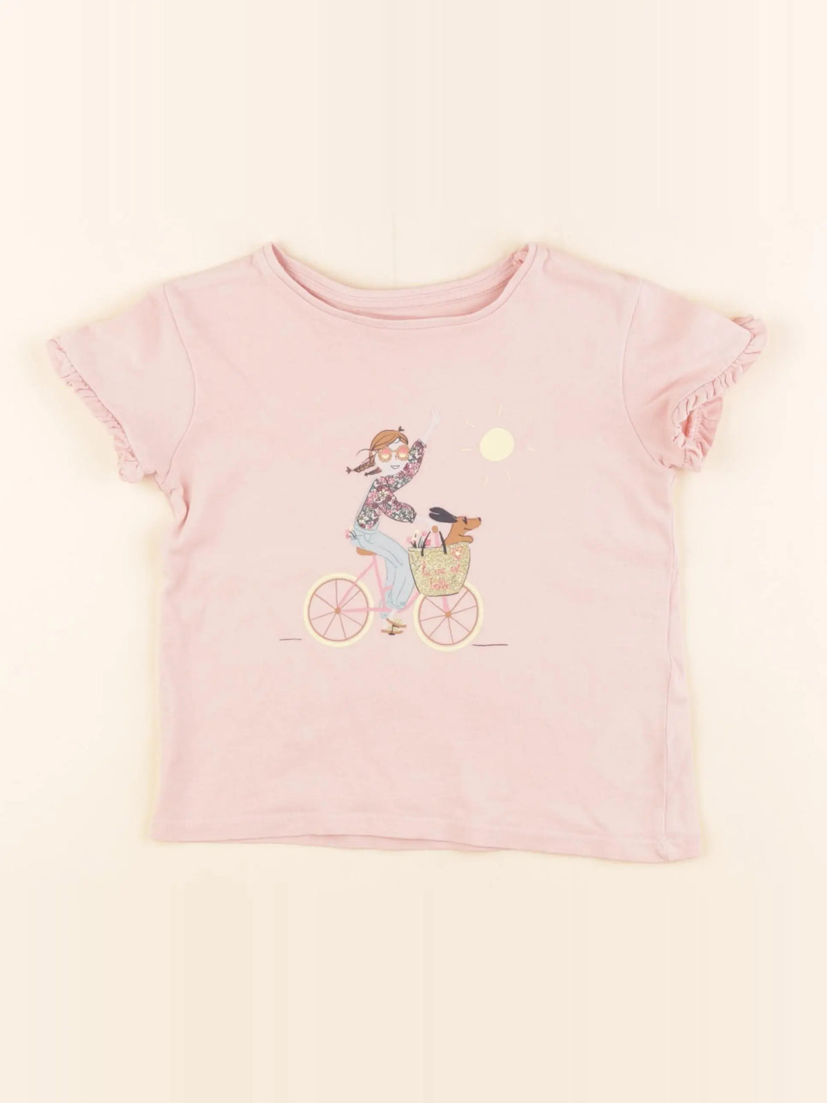 Vertbaudet - tee-shirt rose - 4 ans