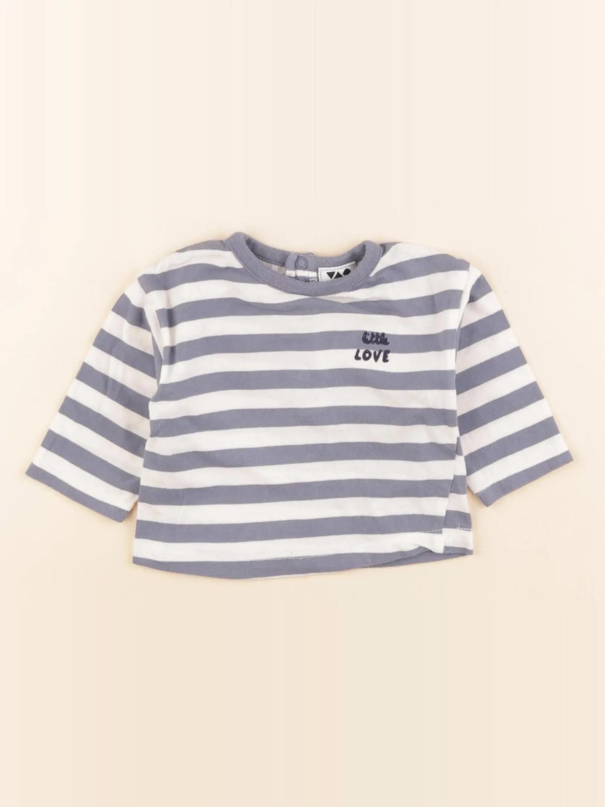 Tape à l'oeil - tee-shirt blanc, bleu - 3 mois