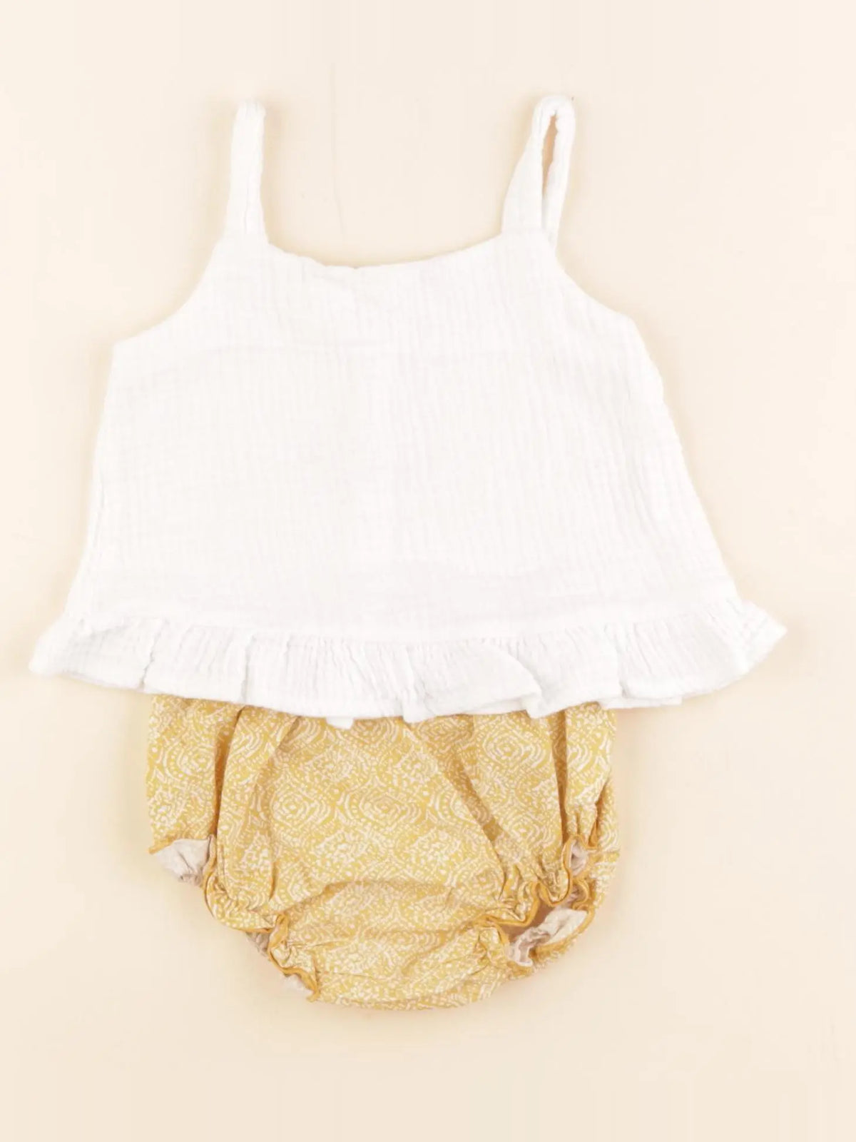 Little Celebs - ensemble blanc, jaune - 3/6 mois
