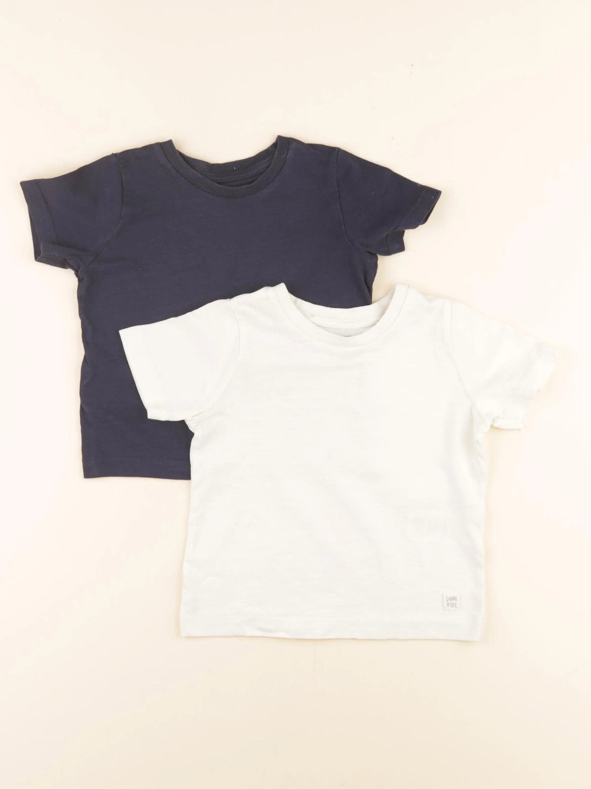 Vertbaudet - lot de 2 tee-shirts blanc, bleu - 2 ans