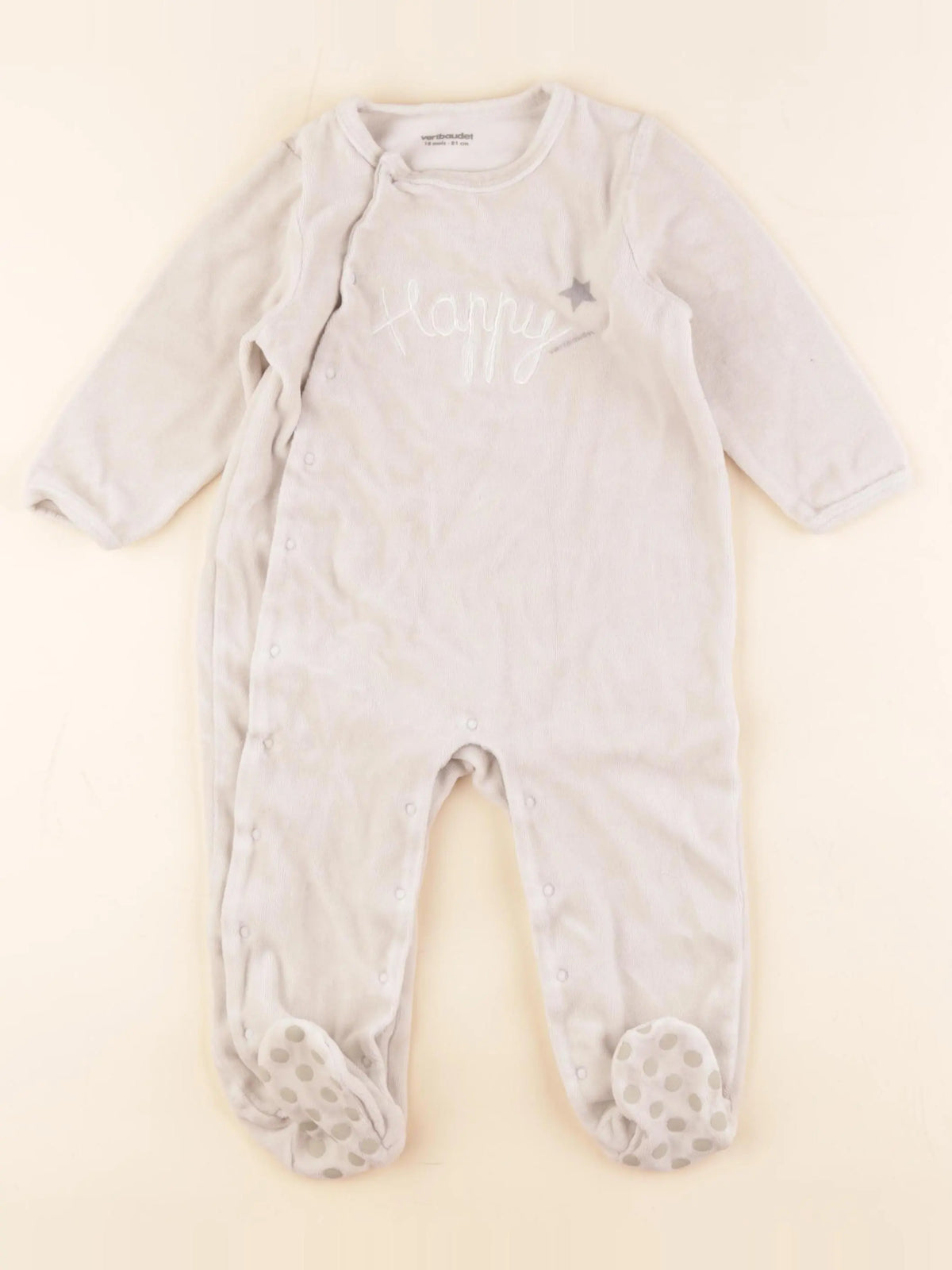 Vertbaudet - pyjama velours gris - 18 mois
