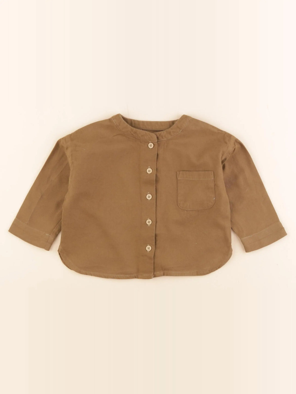 Vertbaudet - chemise marron - 12 mois