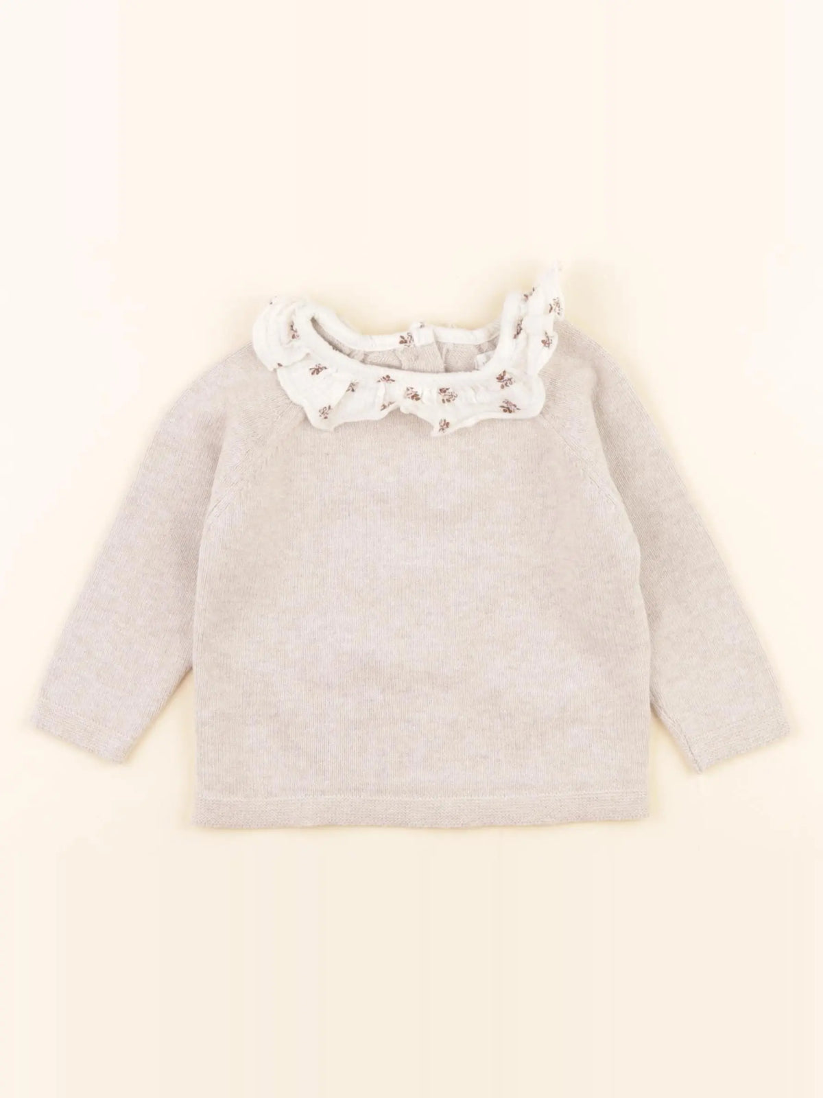 Vertbaudet - pull beige - 9 mois