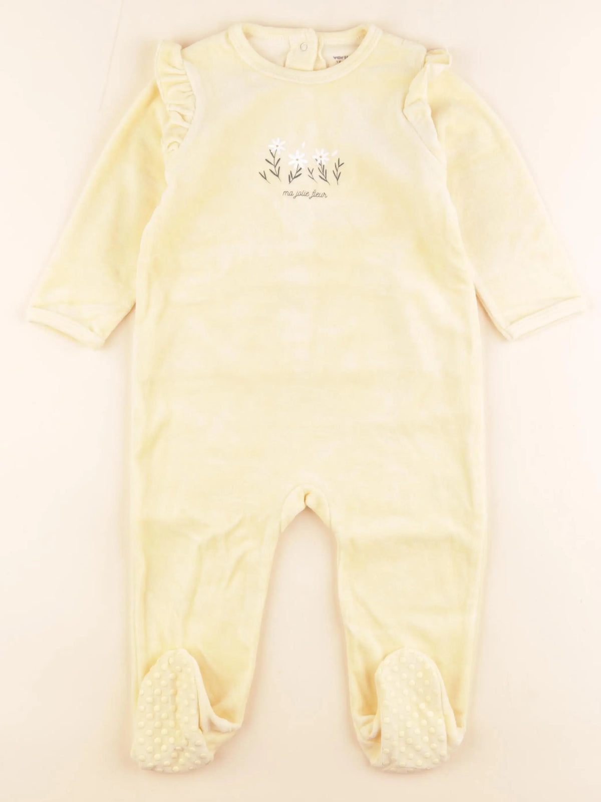 Vertbaudet - pyjama velours jaune - 18 mois