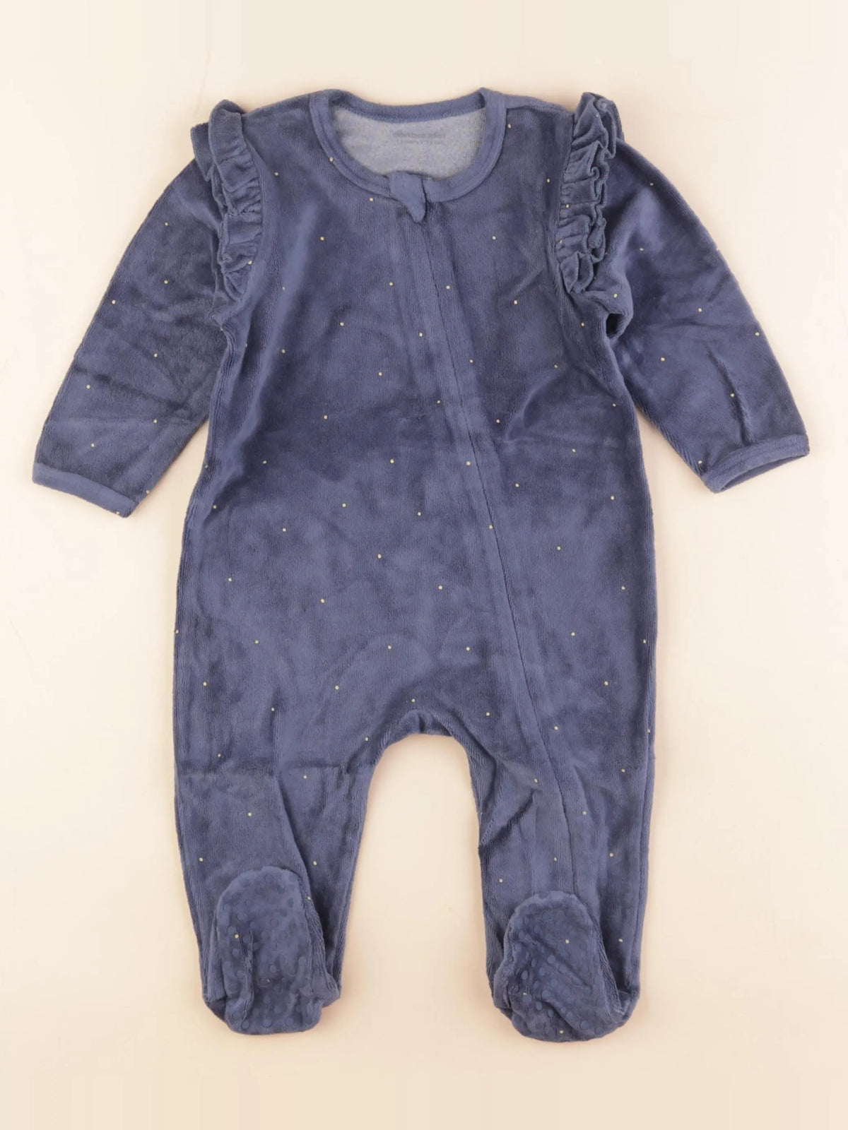 Vertbaudet - pyjama velours bleu - 12 mois