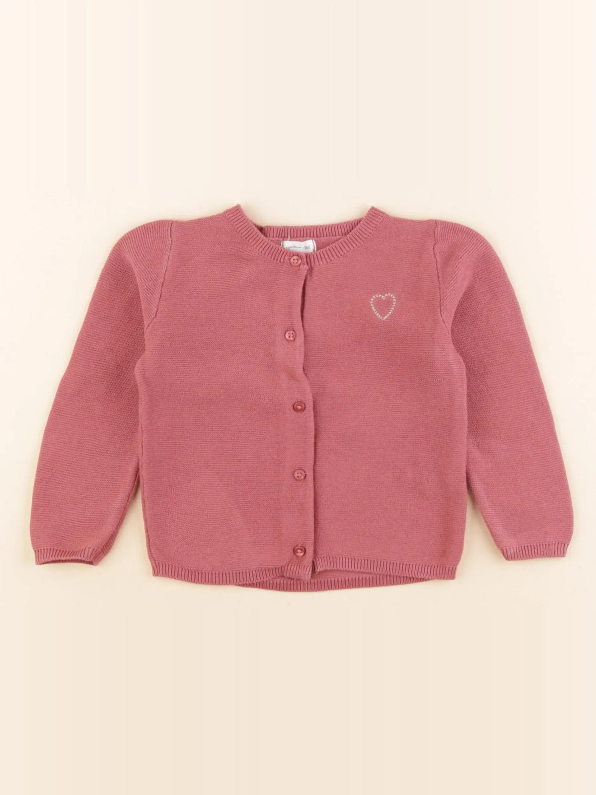 Vertbaudet - gilet rose - 18 mois