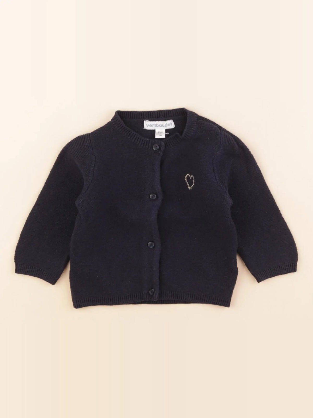 Vertbaudet - gilet bleu - 3 mois