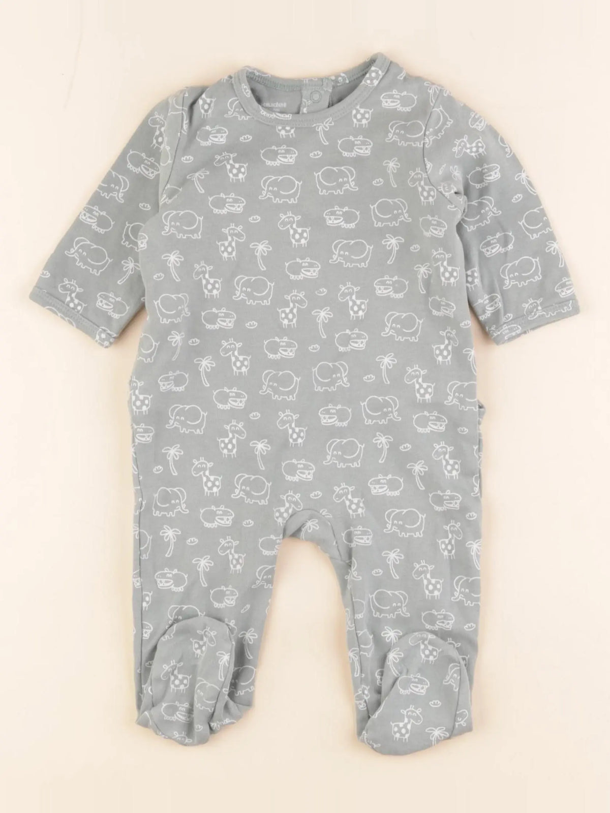 Vertbaudet - pyjama coton vert - 6 mois