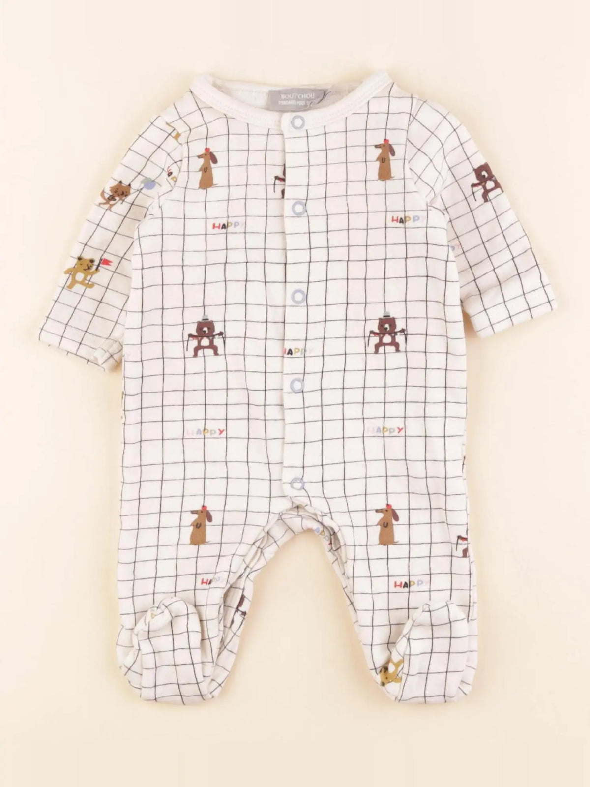Boutchou - pyjama coton beige - 1 mois