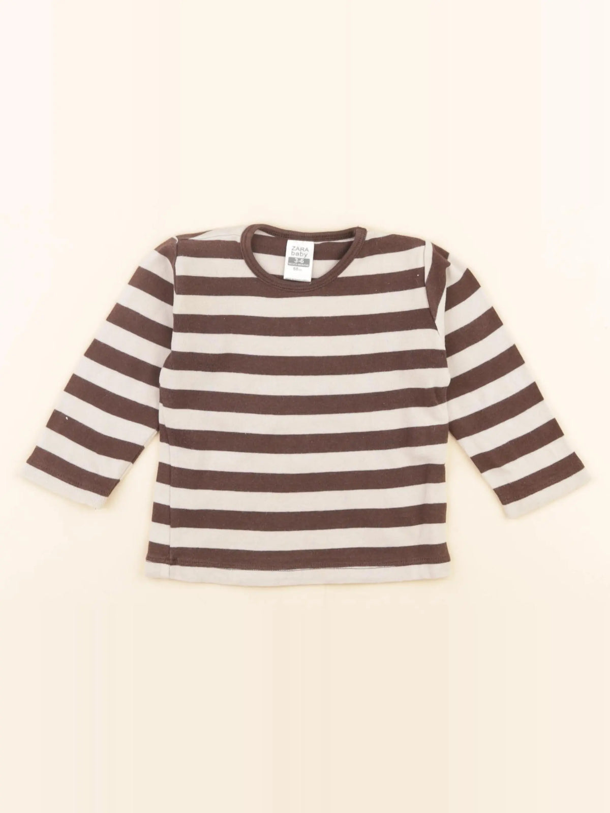 Zara - tee-shirt blanc, marron - 3/6 mois