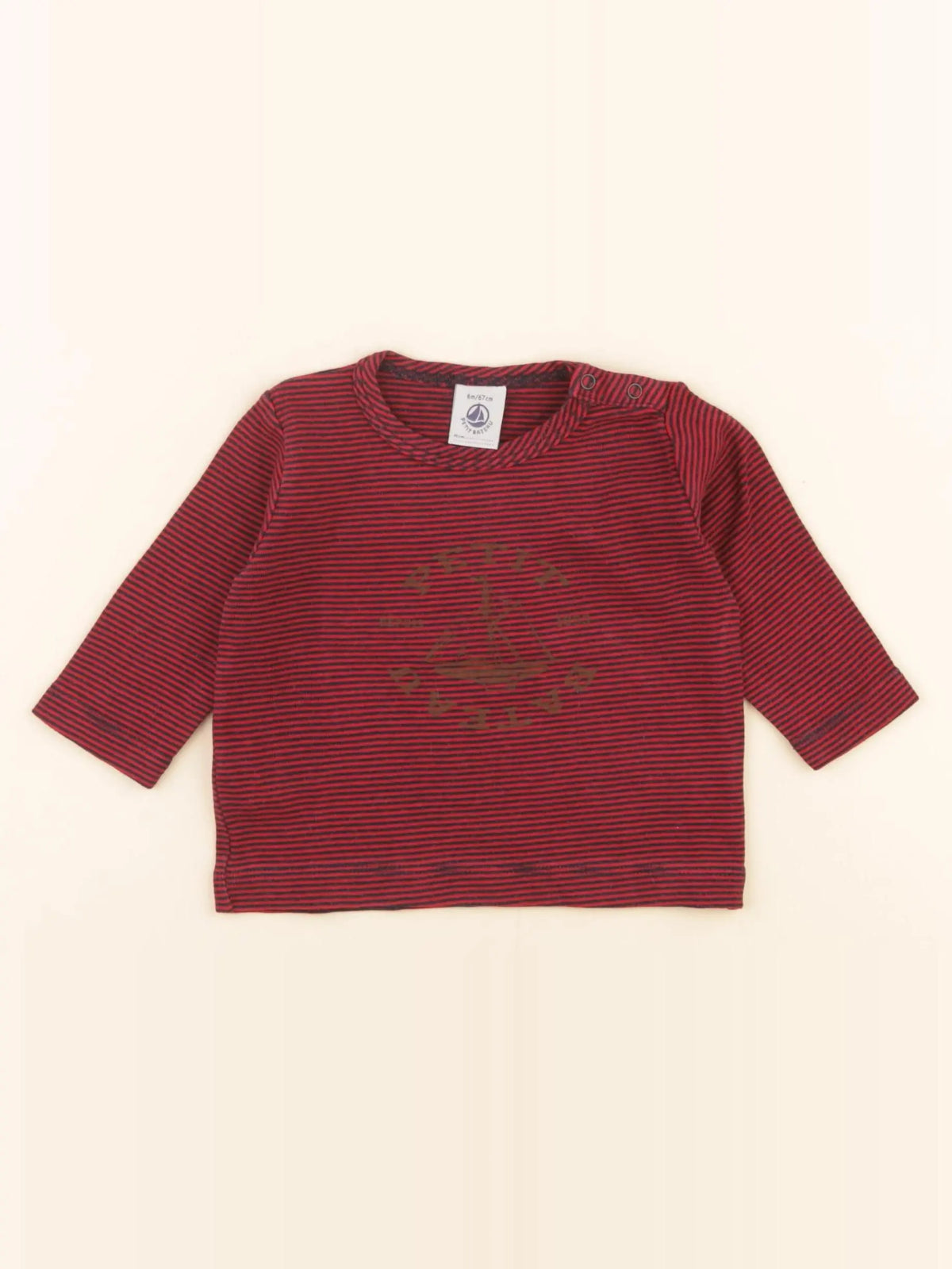 Petit Bateau - tee-shirt rouge - 6 mois
