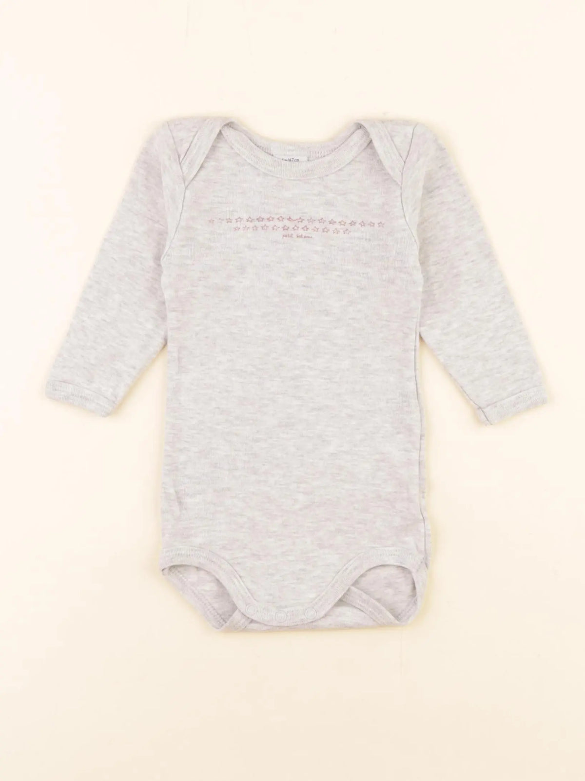 Petit Bateau - body gris - 6 mois