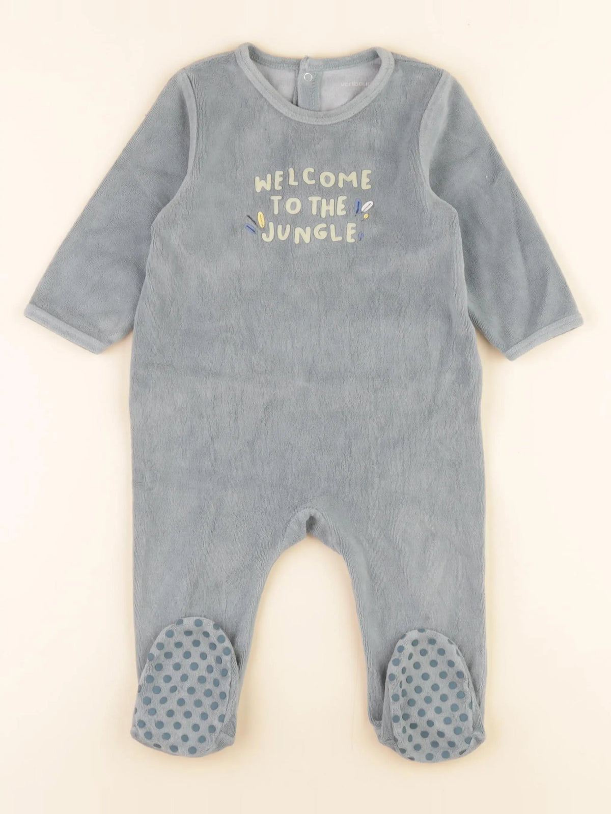 Vertbaudet - pyjama velours vert - 12 mois