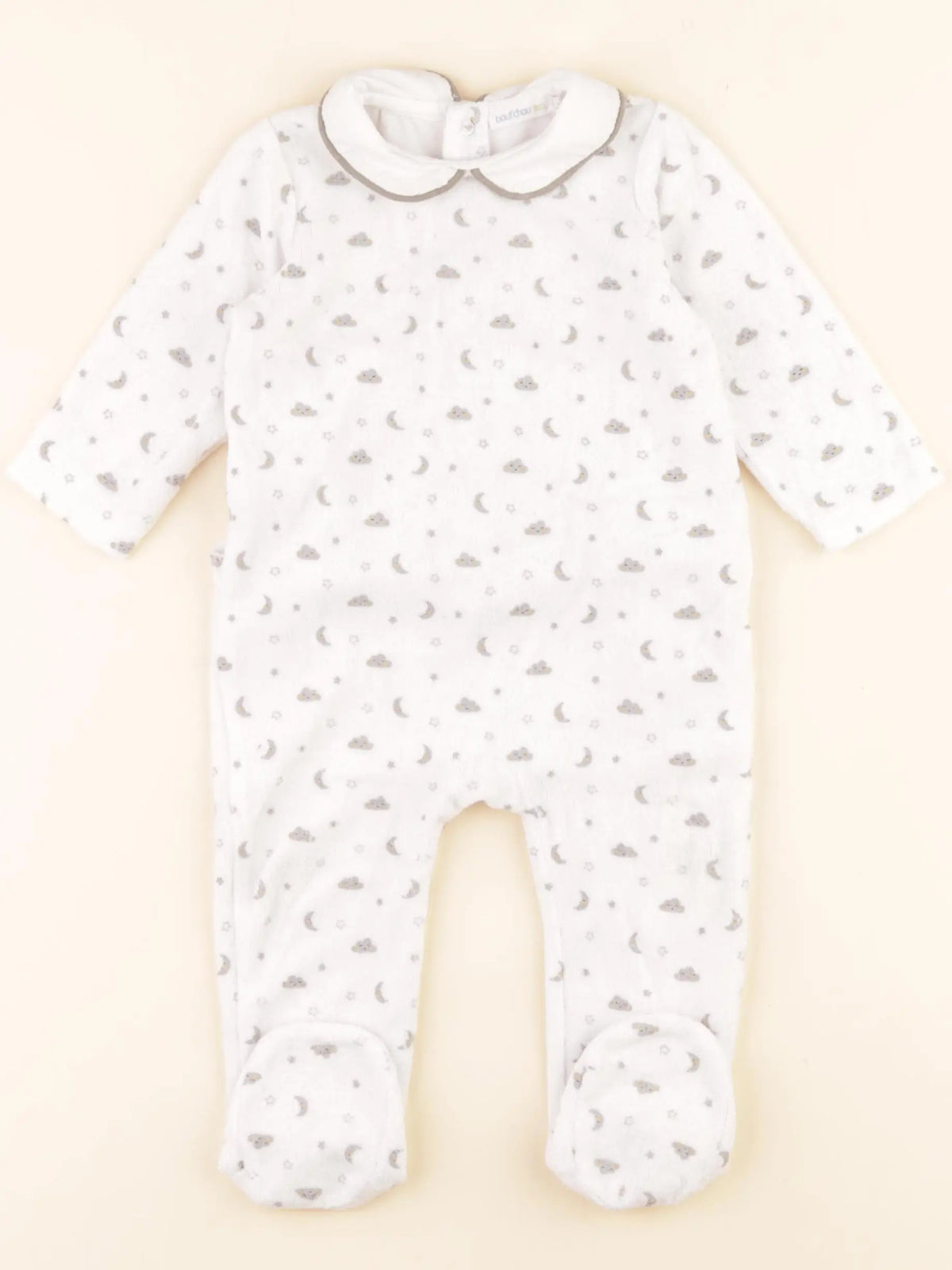 Boutchou - pyjama velours blanc - 6 mois