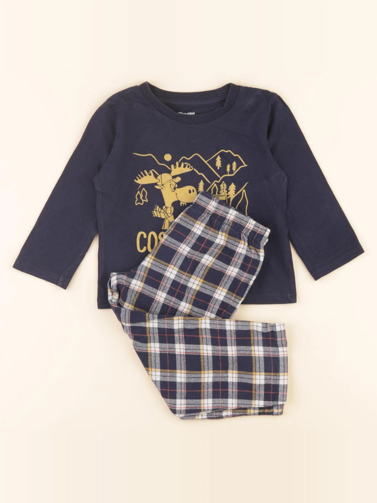Vertbaudet - pyjama coton bleu - 2 ans