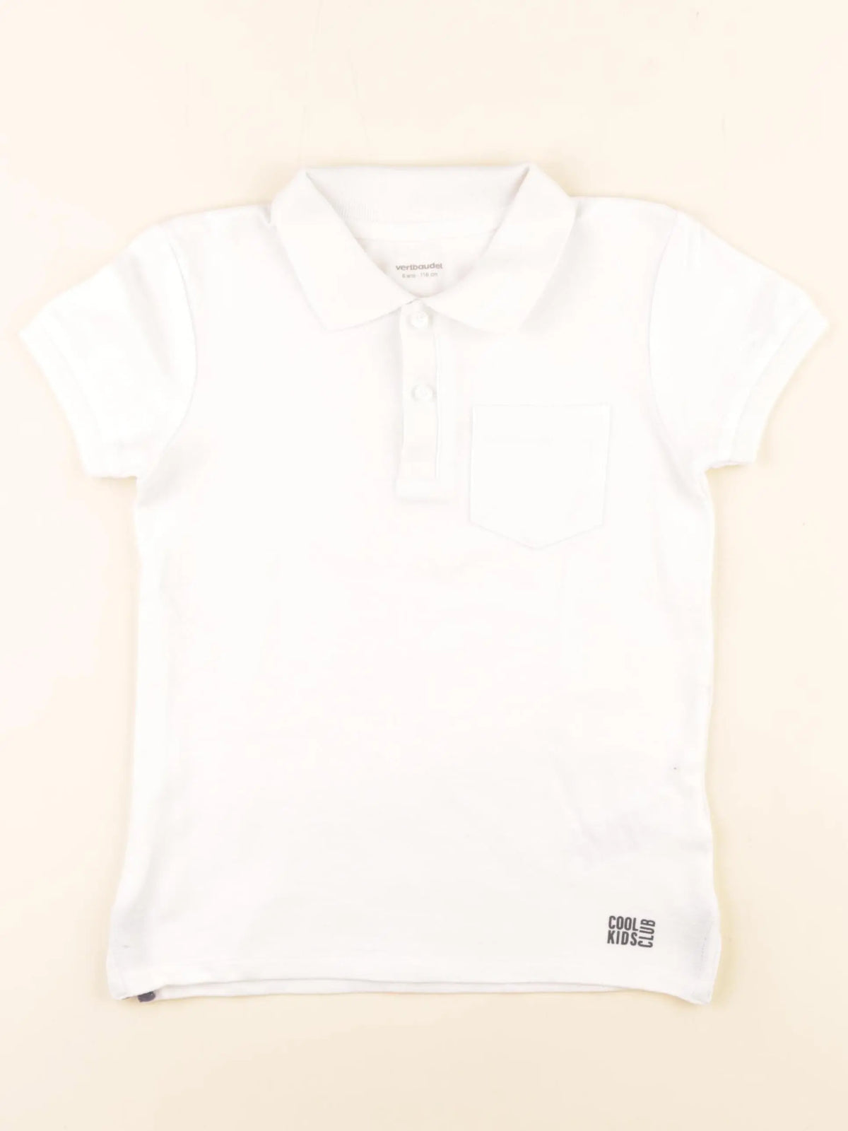 Vertbaudet - polo blanc - 6 ans