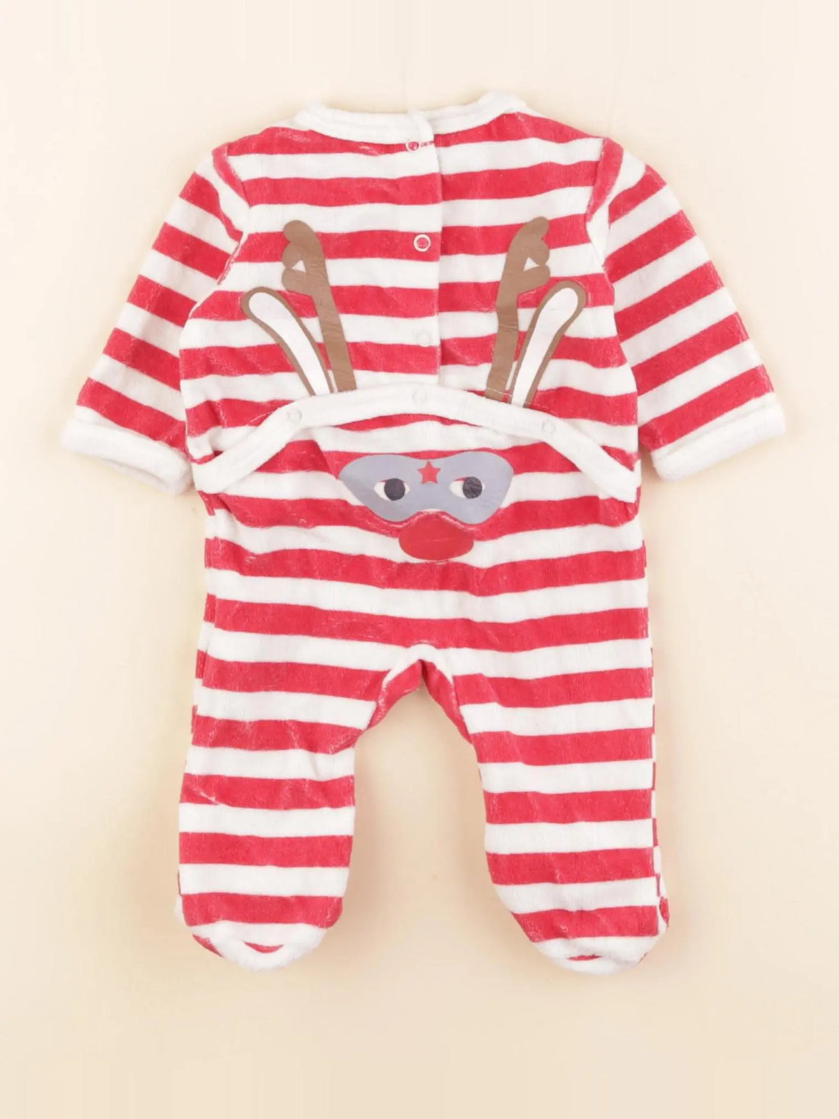 Vertbaudet - pyjama velours rouge - 1 mois