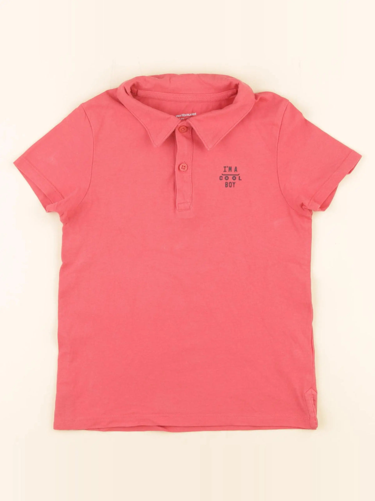 Vertbaudet - polo rose - 6 ans