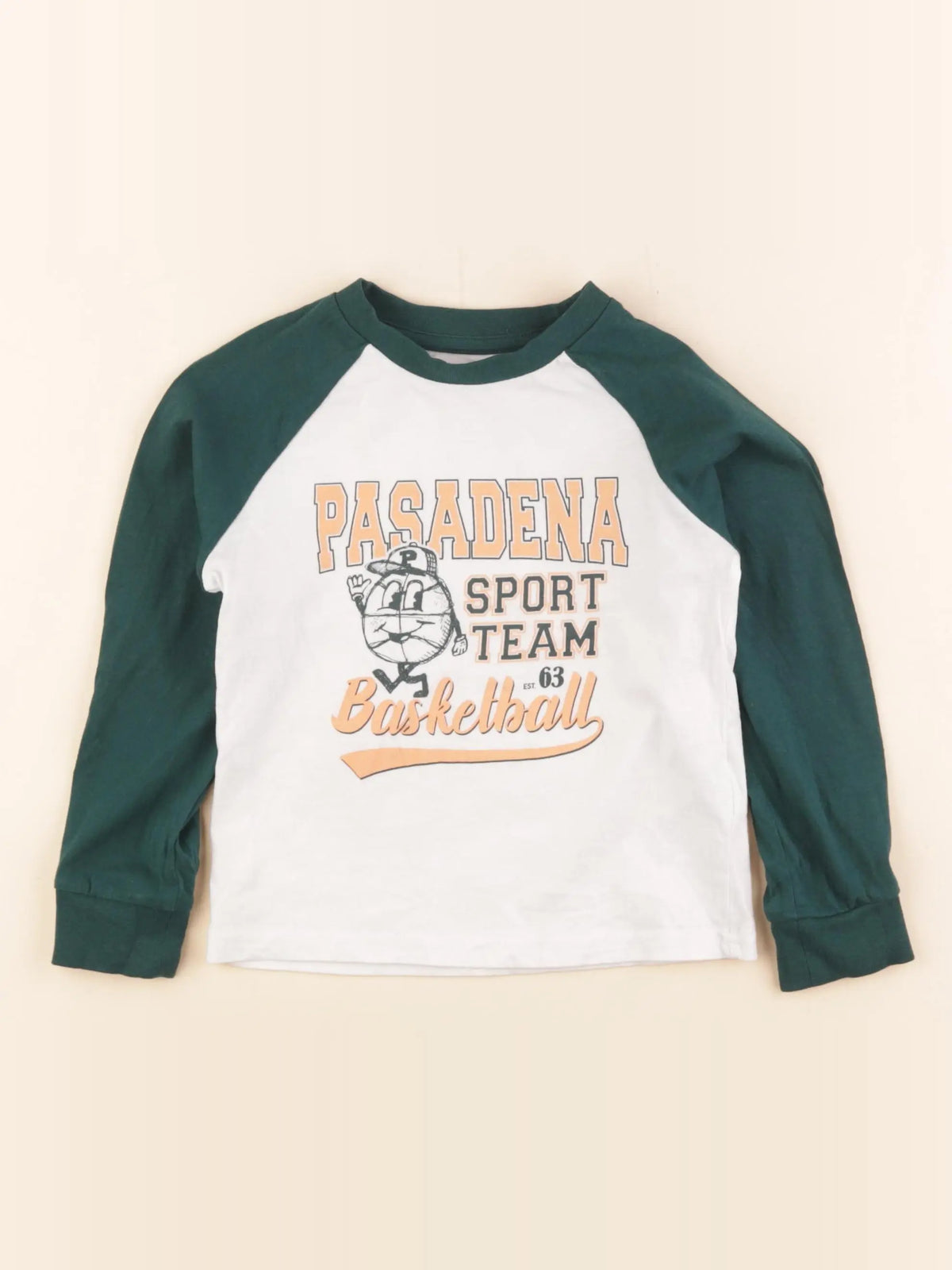 Vertbaudet - tee-shirt blanc, vert - 4 ans