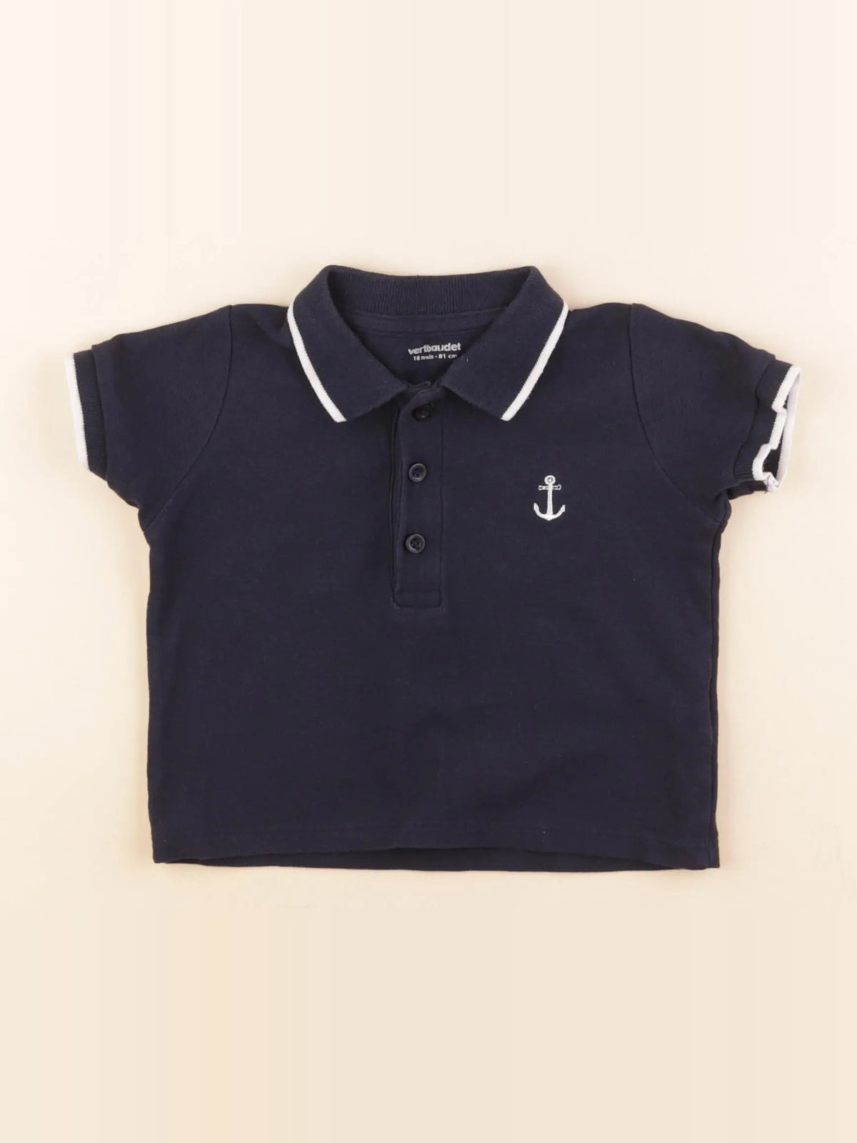Vertbaudet - polo bleu - 18 mois