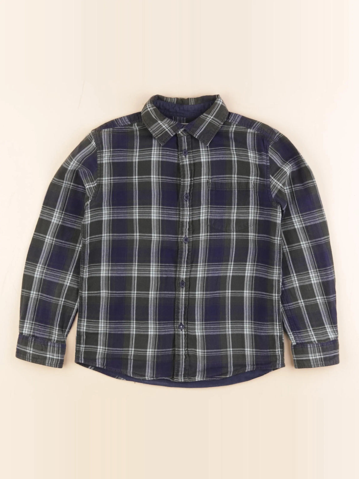 Monoprix - chemise bleu, vert - 8 ans