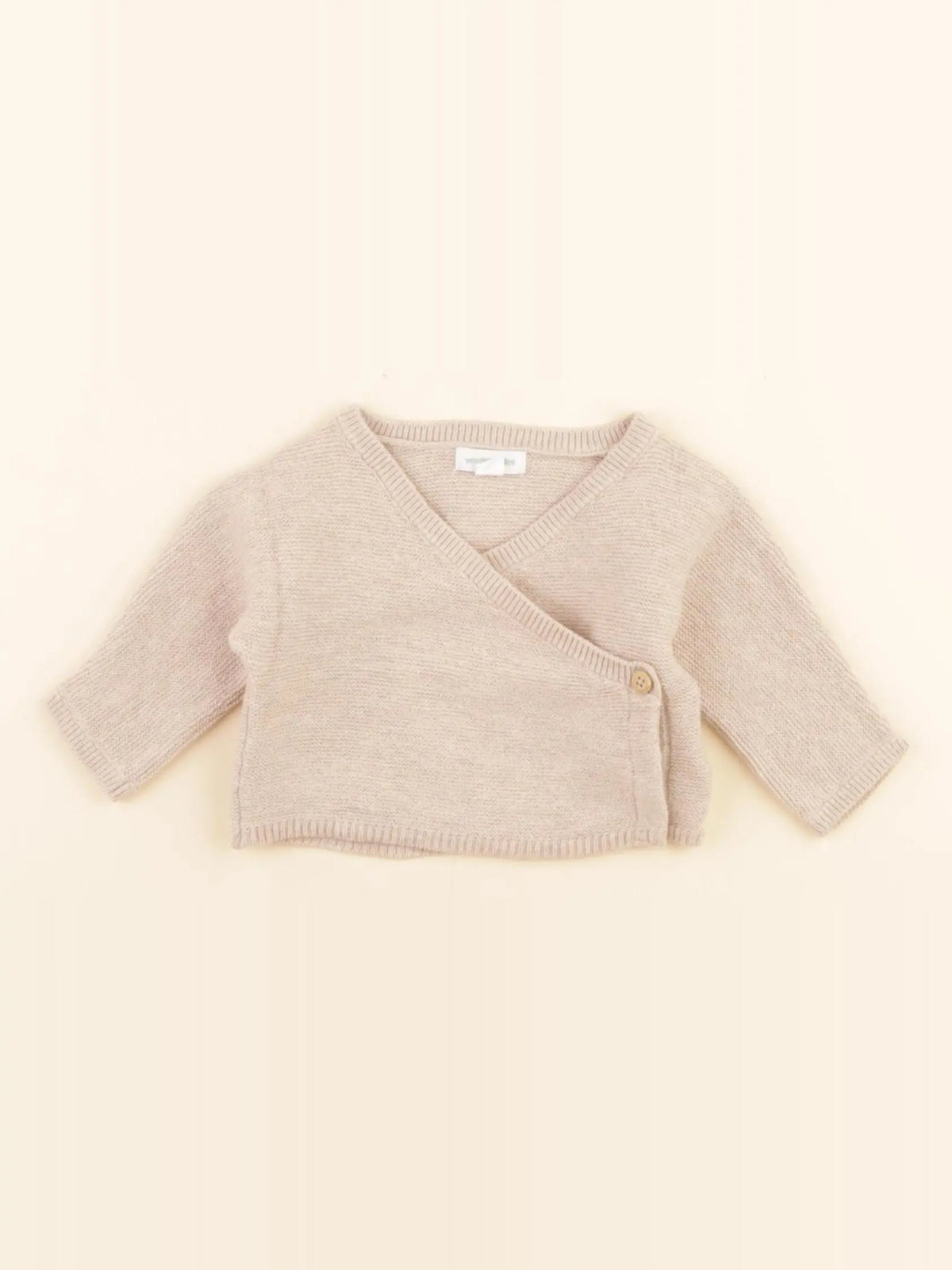 Vertbaudet - pull beige - 0 mois
