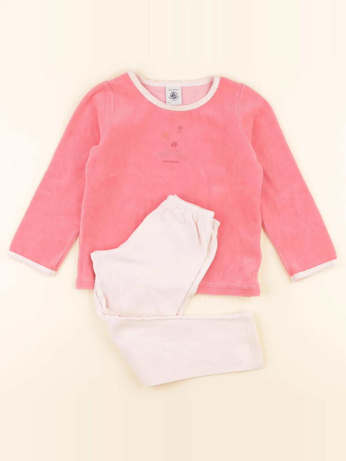 Petit Bateau - pyjama velours rose - 3 ans