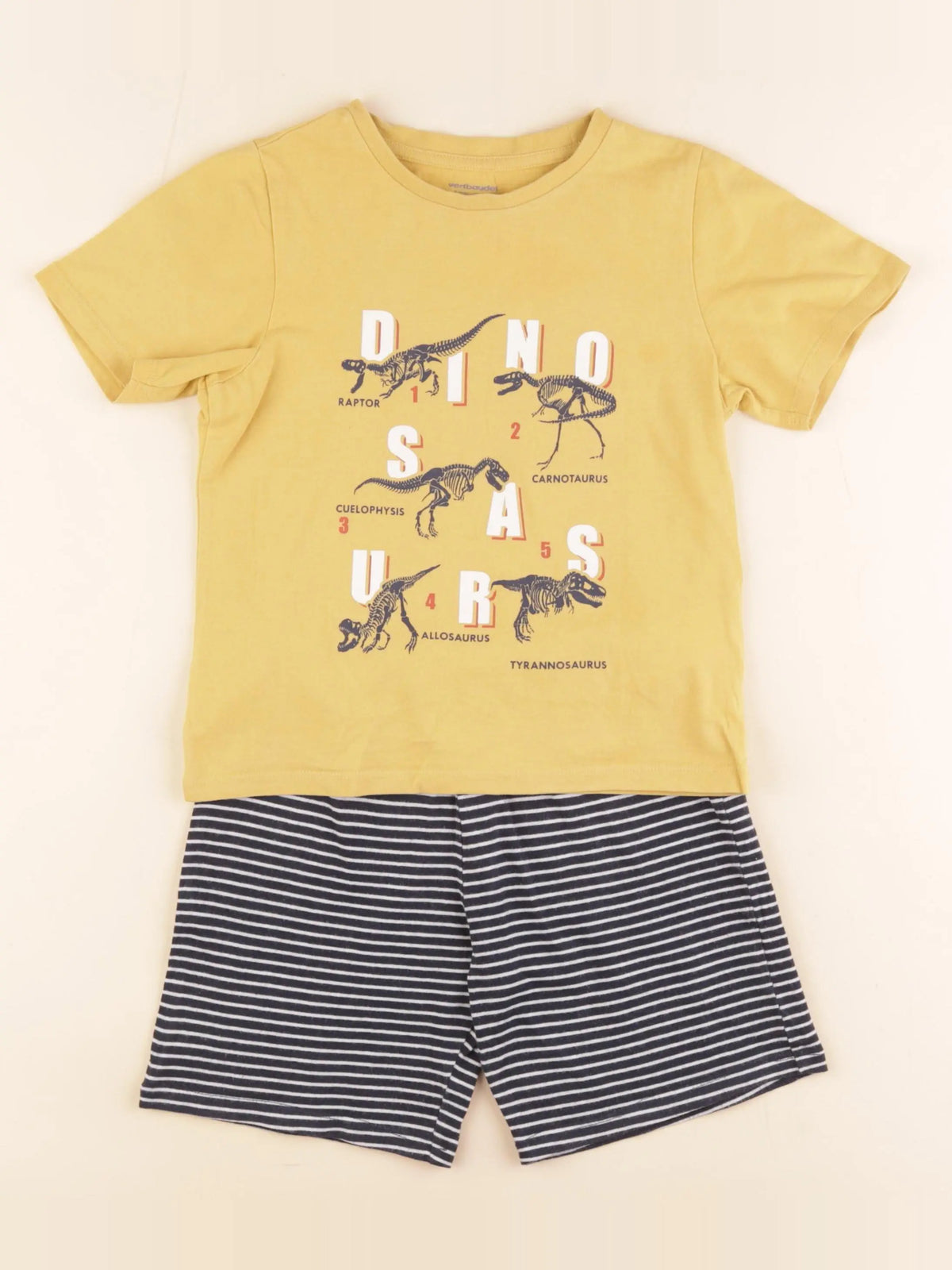 Vertbaudet - pyjama coton jaune, bleu - 6 ans